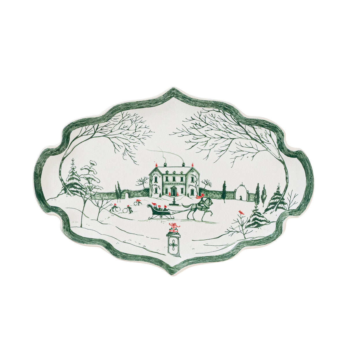 Country Estate Winter Frolic Tray, Evergreen - Juliska (7in)
