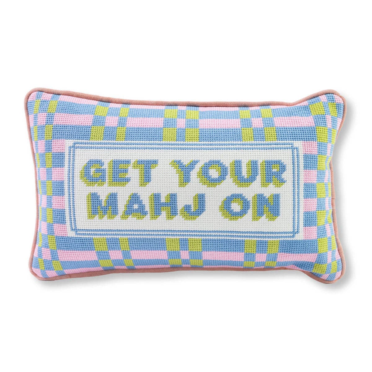 Get Your Mahj On, Needlepoint Pillow - Furbish Studio