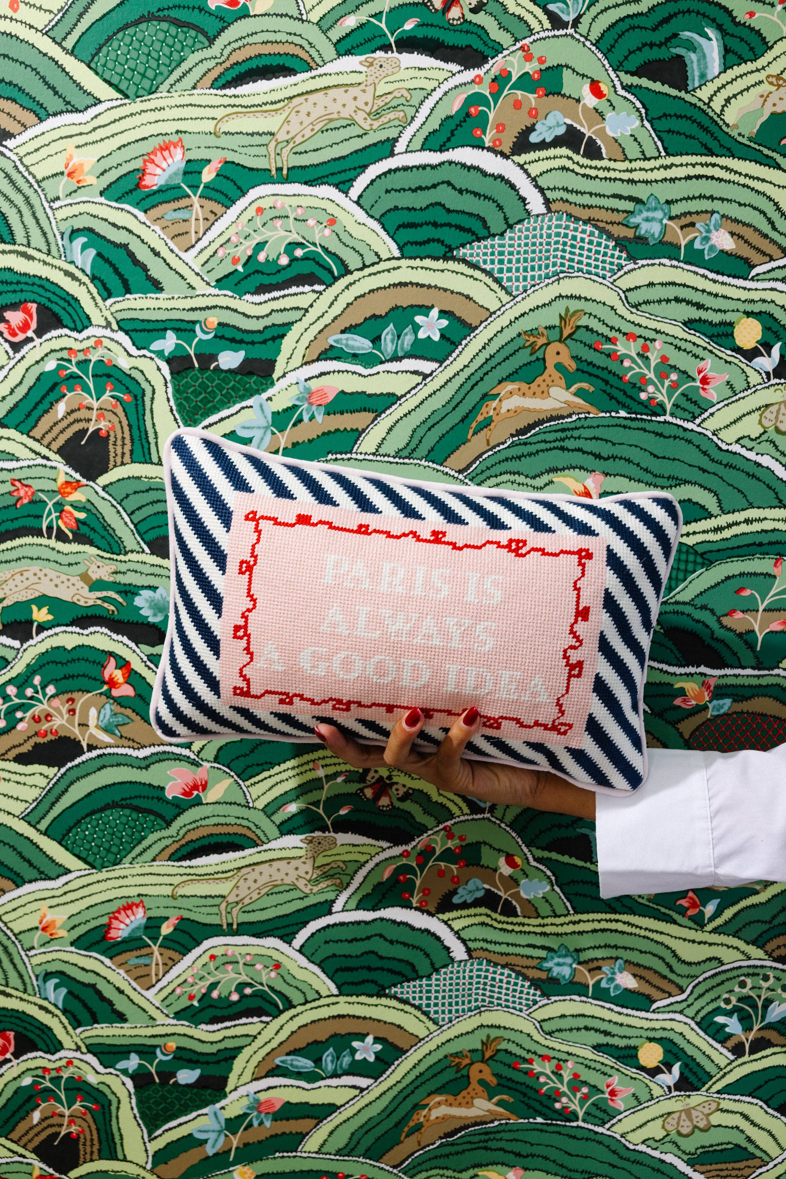 Pillow, 'Paris Is Always...' Needlepoint - Furbish Studio