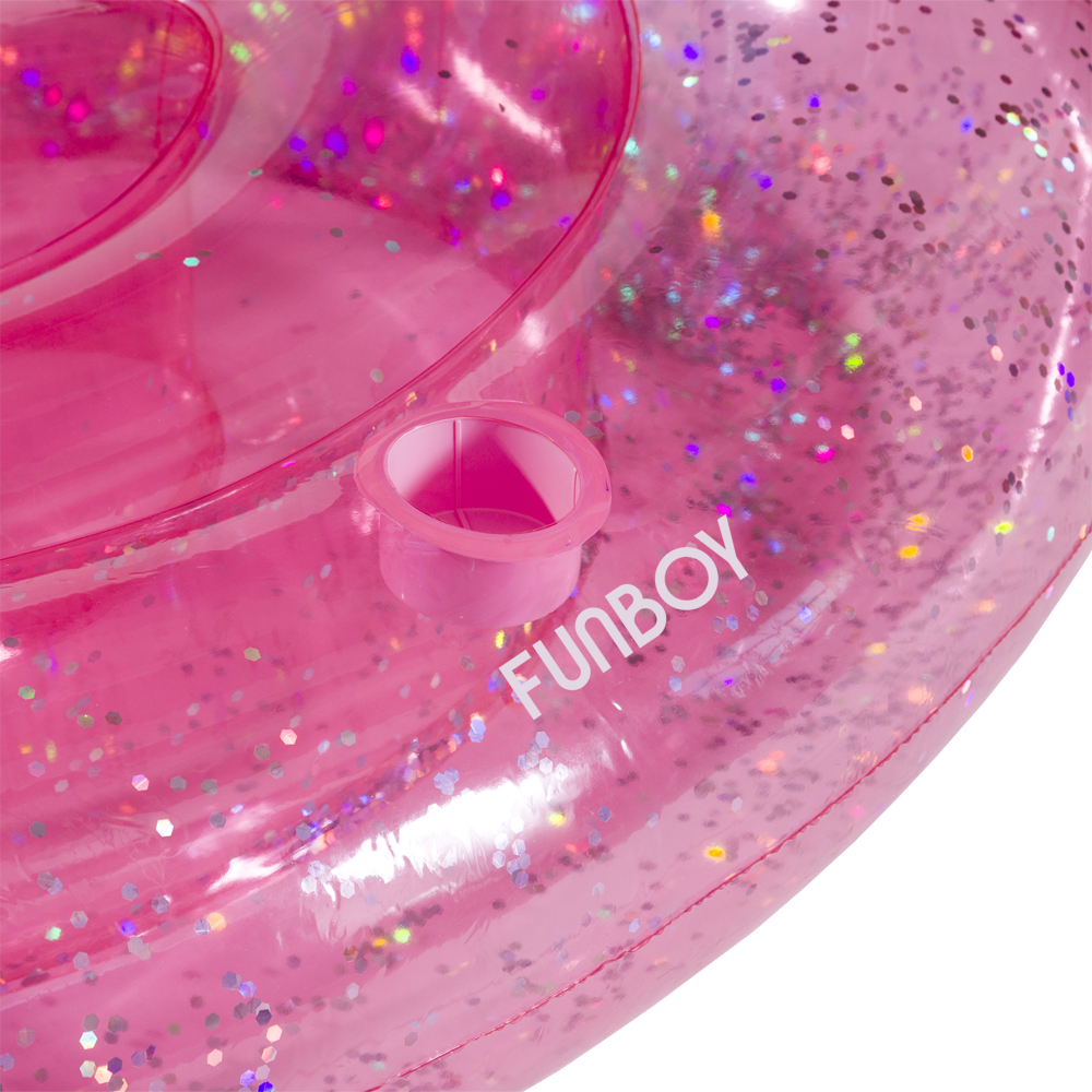 Clear Pink Glitter Unicorn Inflatable