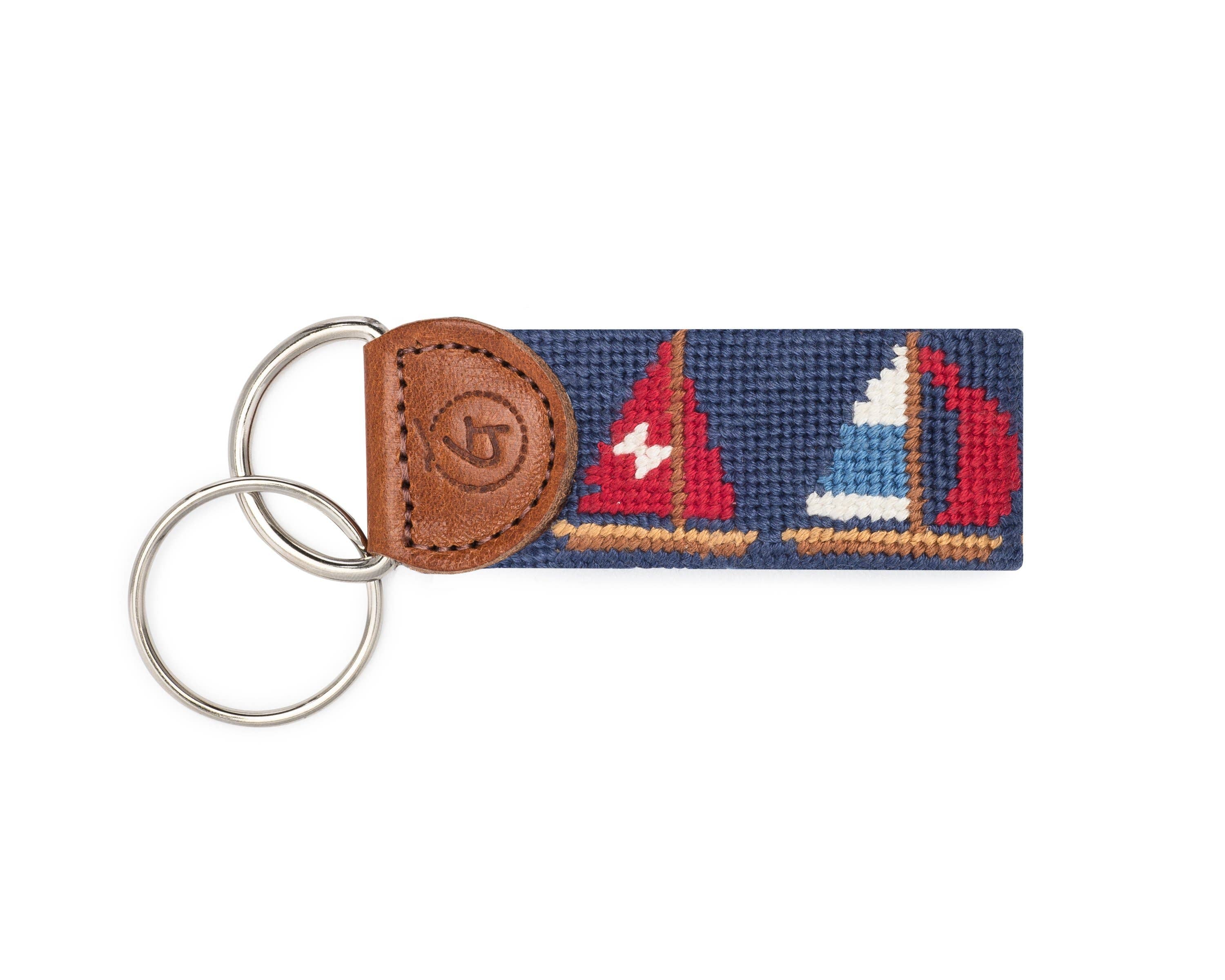 Sailboat Needlepoint Keychain