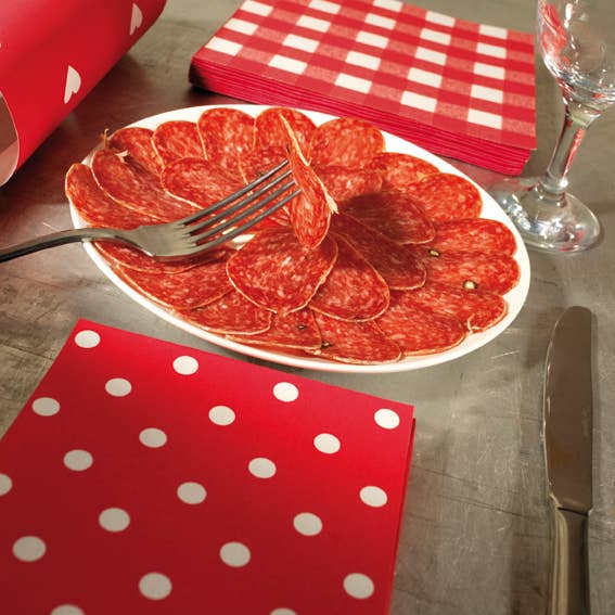 Dinner Napkin, Bistro Red - Françoise Paviot (20 count, 8in sq)