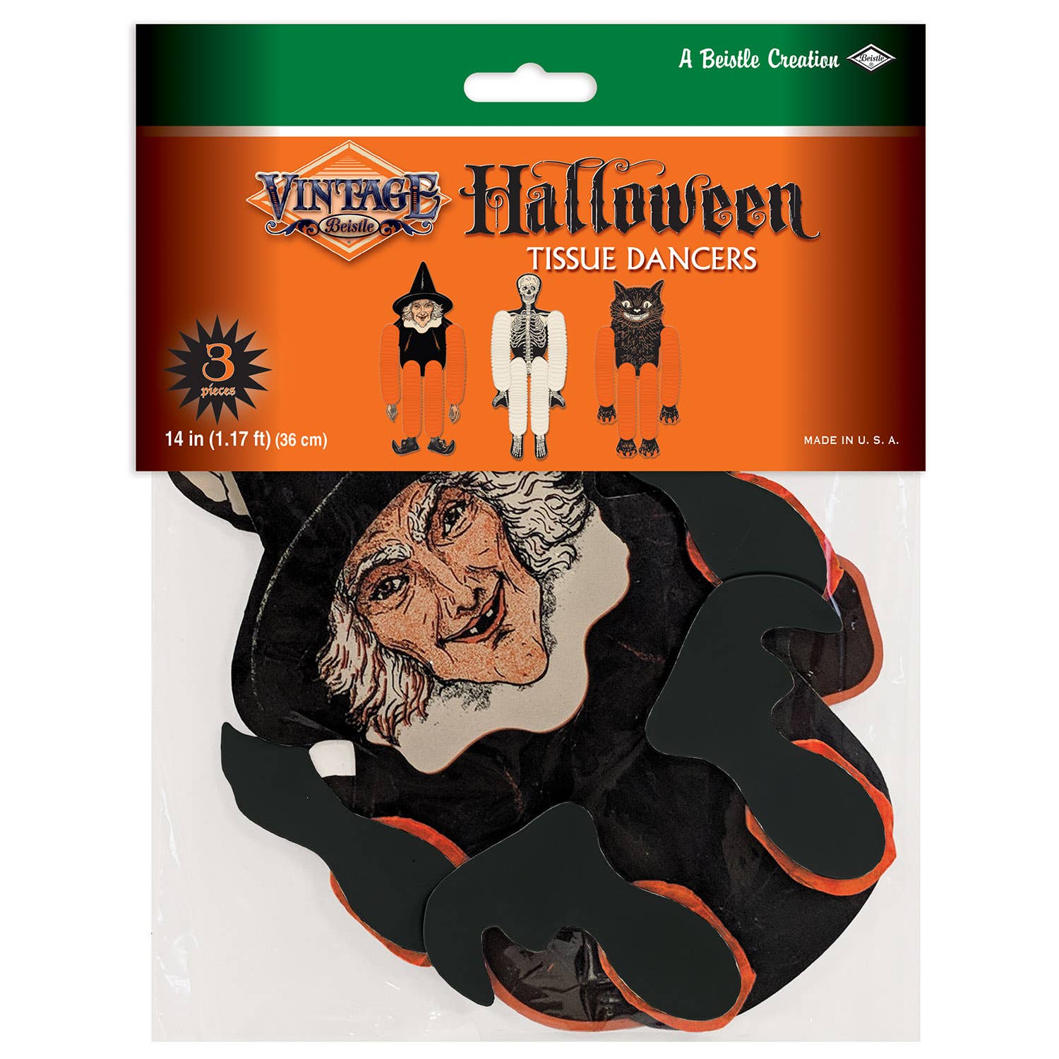 Vintage Halloween Tissue Dancers (14in / 3-pack)