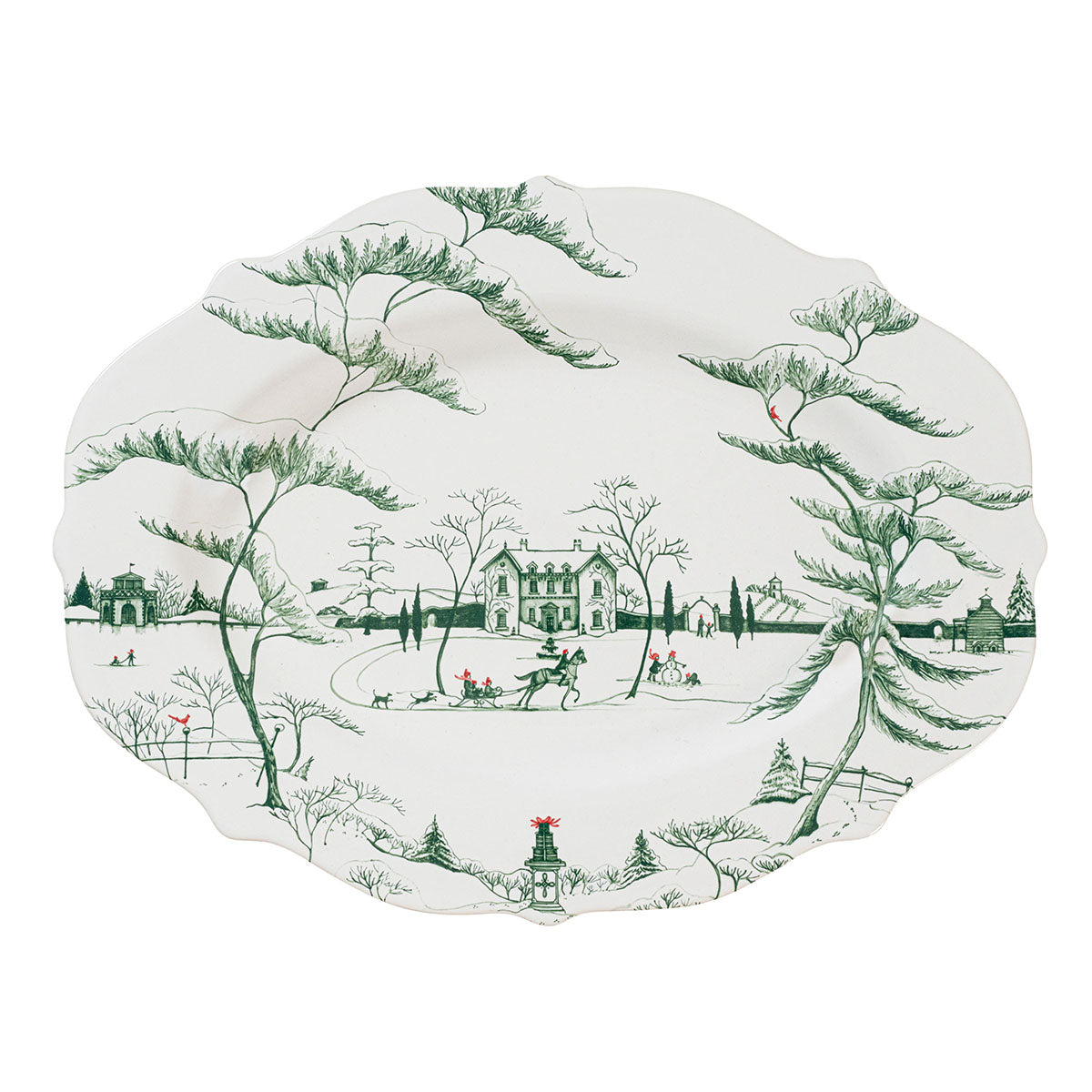 Country Estate Winter Frolic Platter, Evergreen - Juliska (18in)