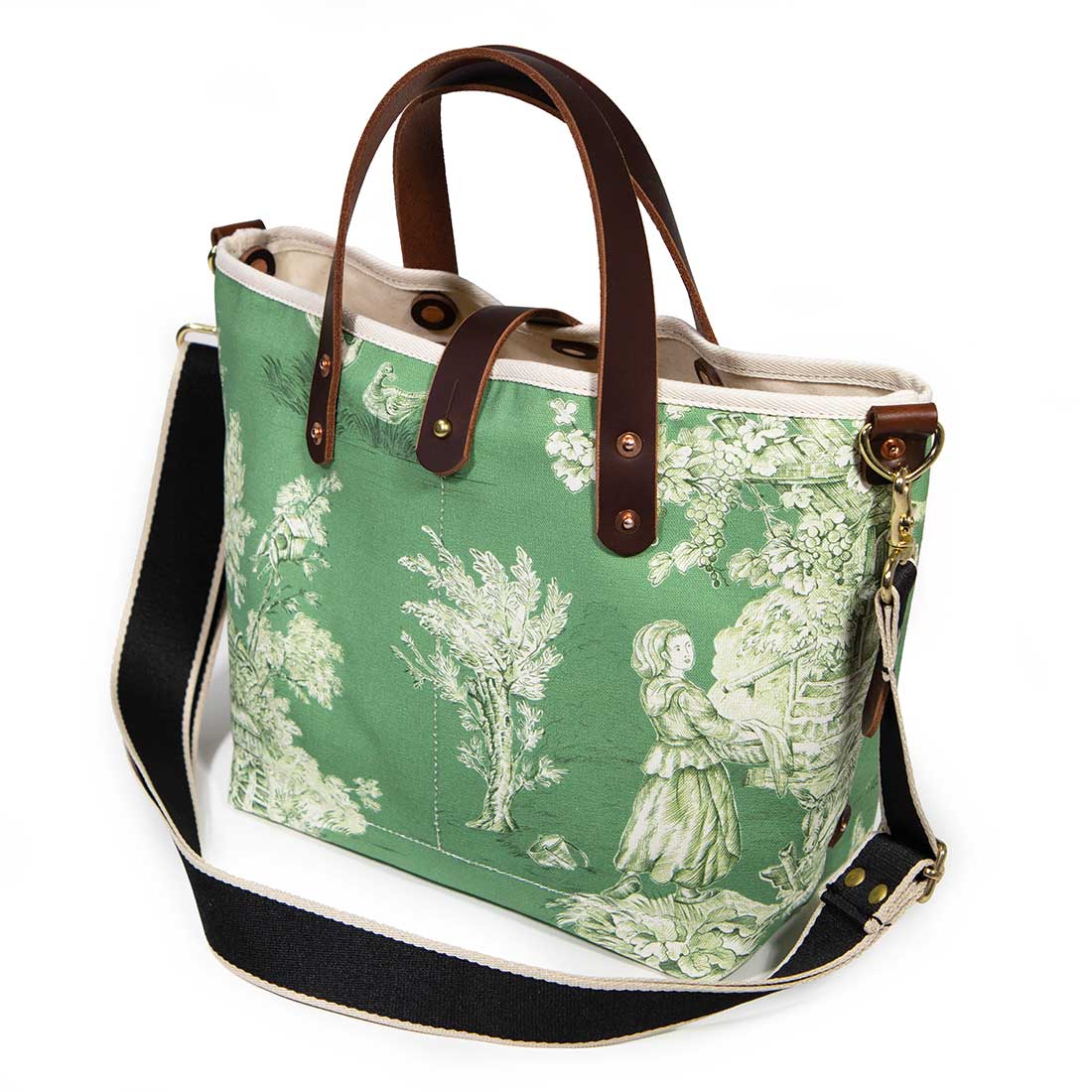 Vintage Emerald Toile Mini Tote - General Knot & Co.