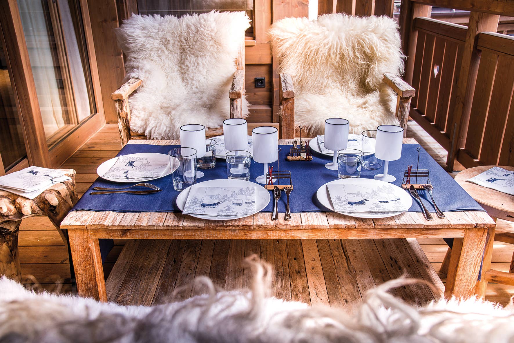 Ski Chairlift Dinner Napkin - Françoise Paviot