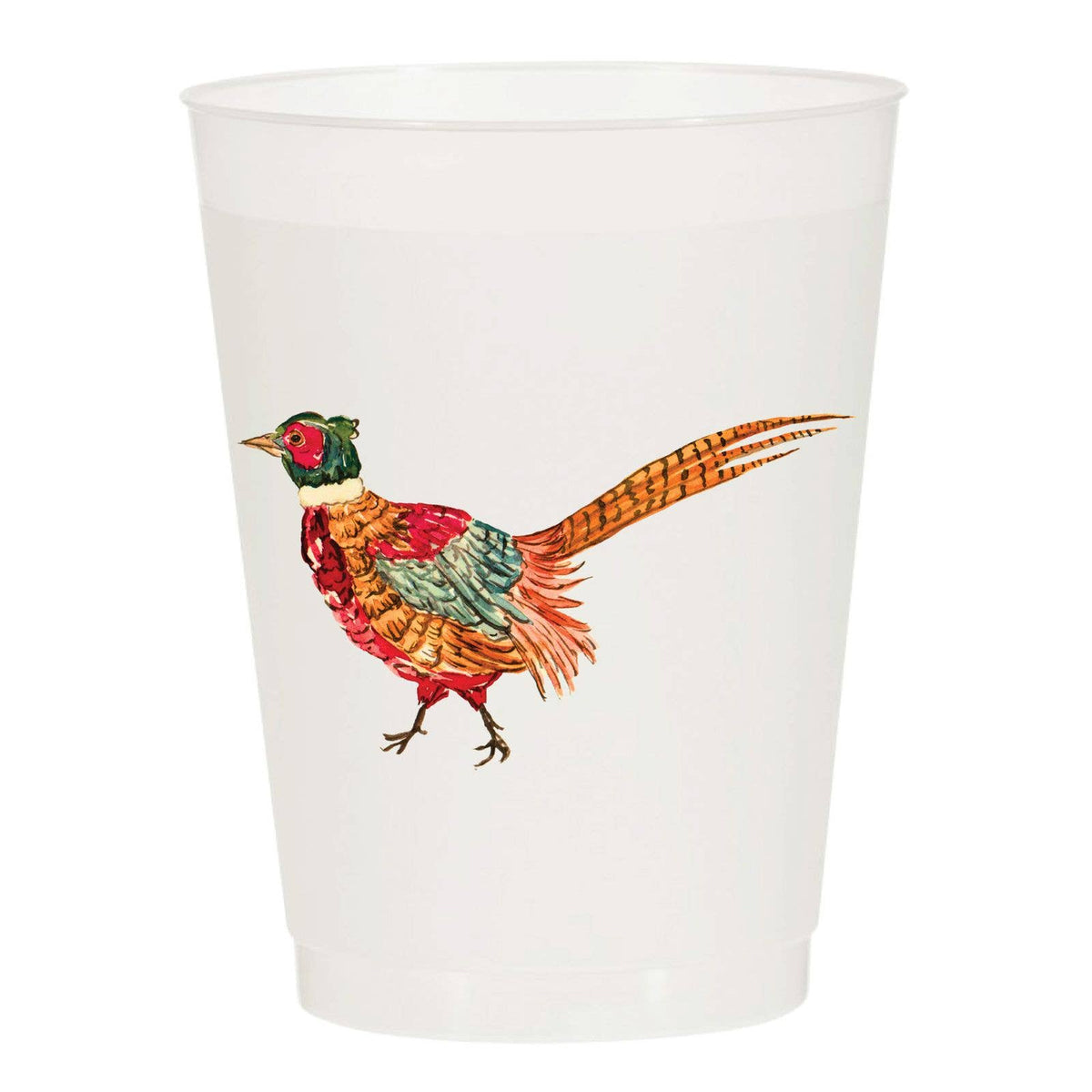 Pheasant & Harvest Thanksgiving Frosted Cups, Pack of 6