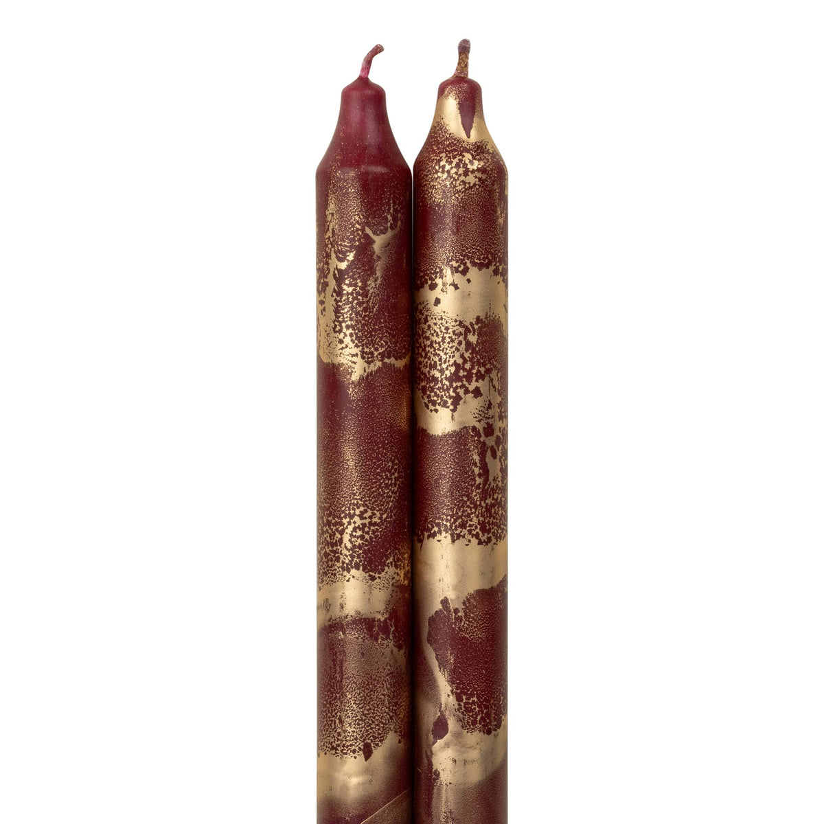 Taper Candles, Hunter Green with Gold - 12in (2 tapers)