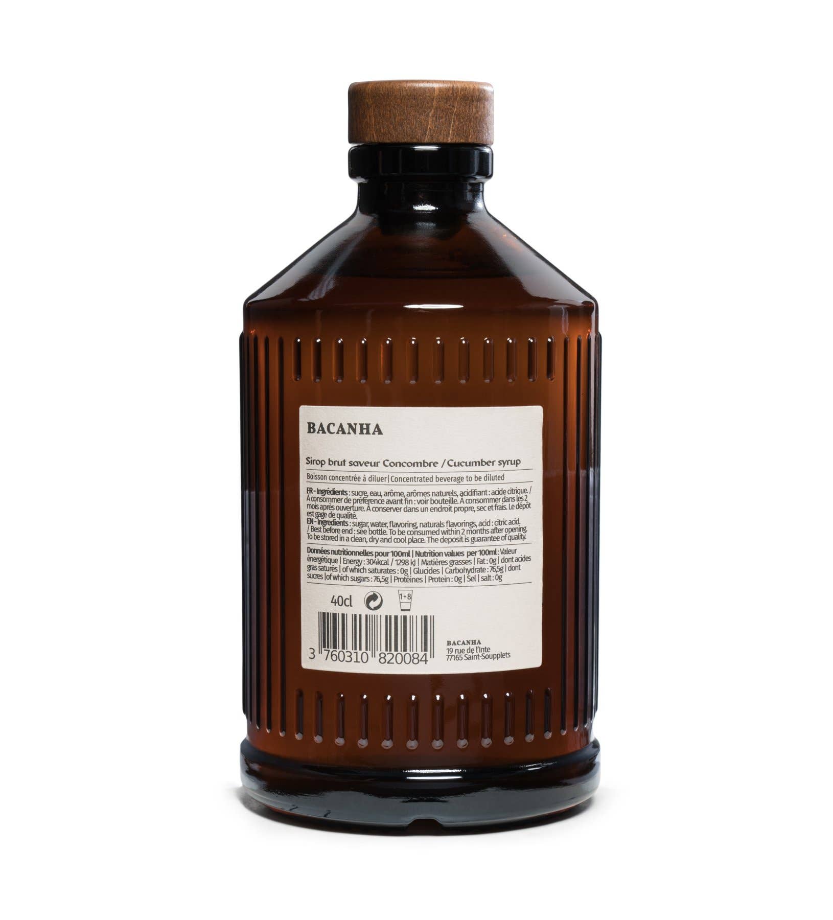 Organic Cucumber Syrup - Bacanha France (13.5oz / 400ml)