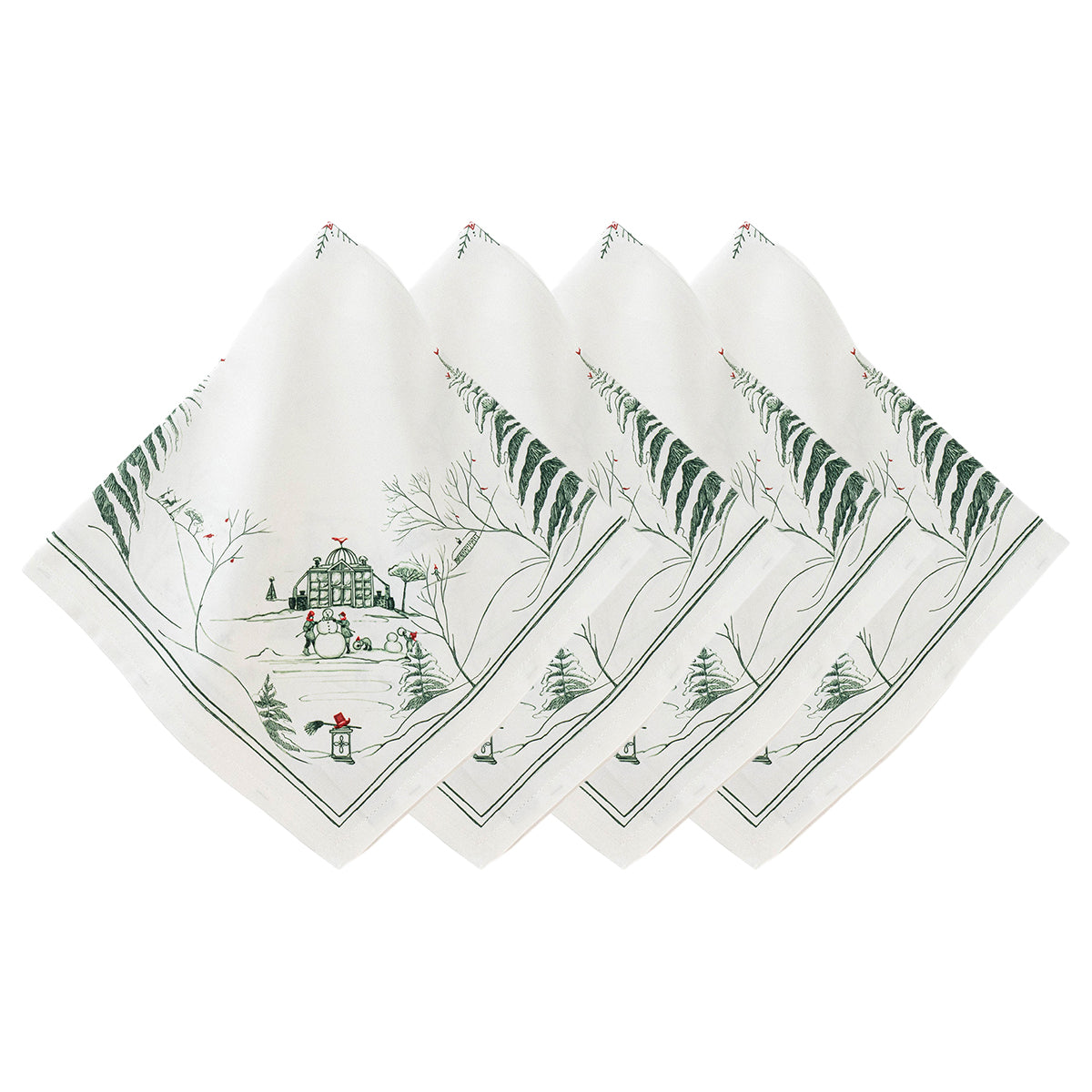 Country Estate Winter Frolic Napkins, Evergreen (Set of 4) - Juliska