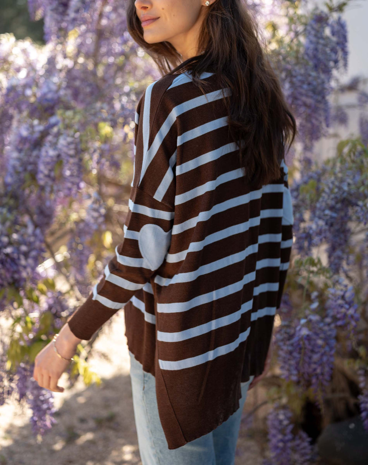 Amour Sweater, Chocolate & Icing Blue (One Size)