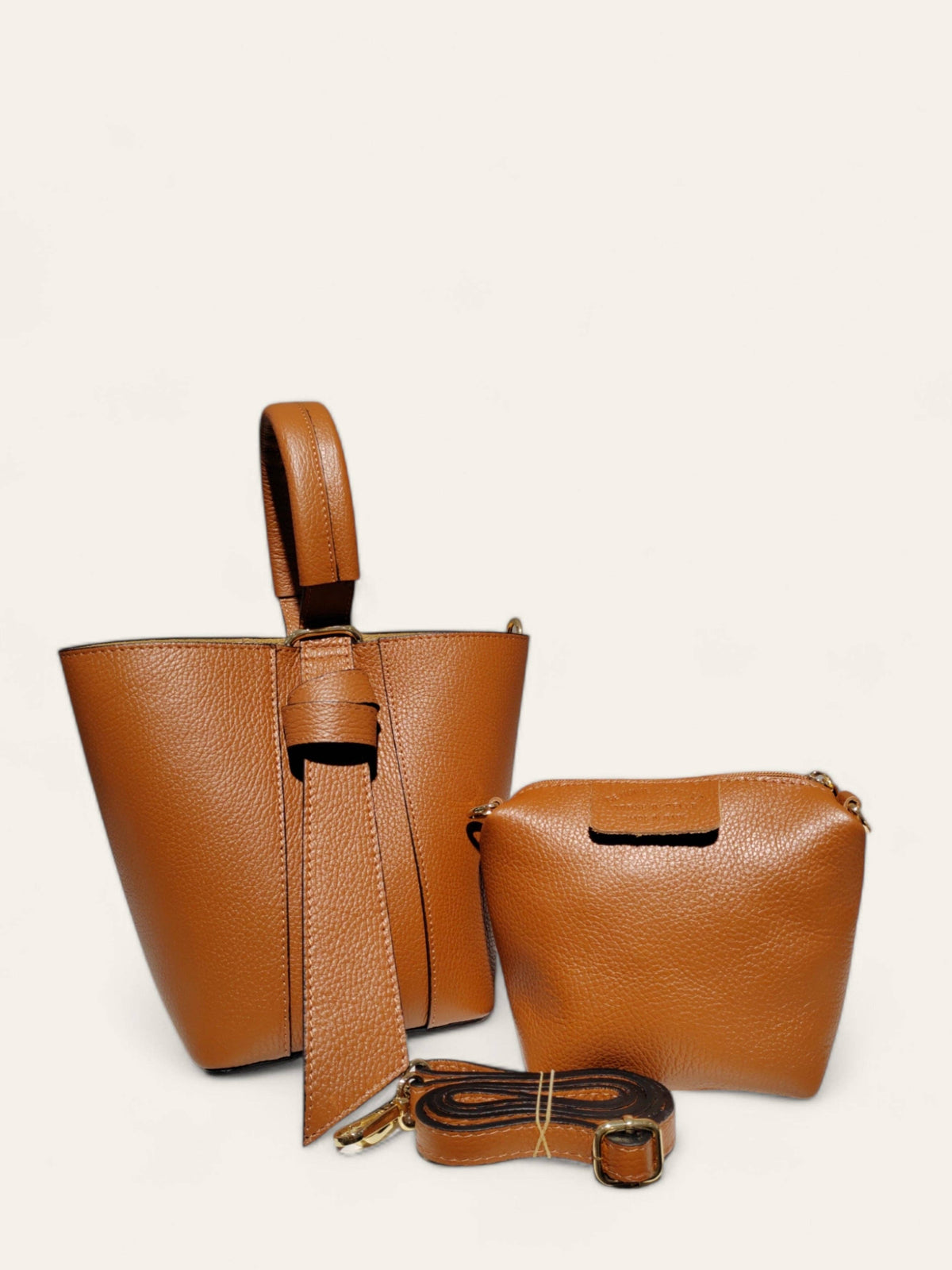 Dark Camel Leather Bucket Bag – Jijou Capri