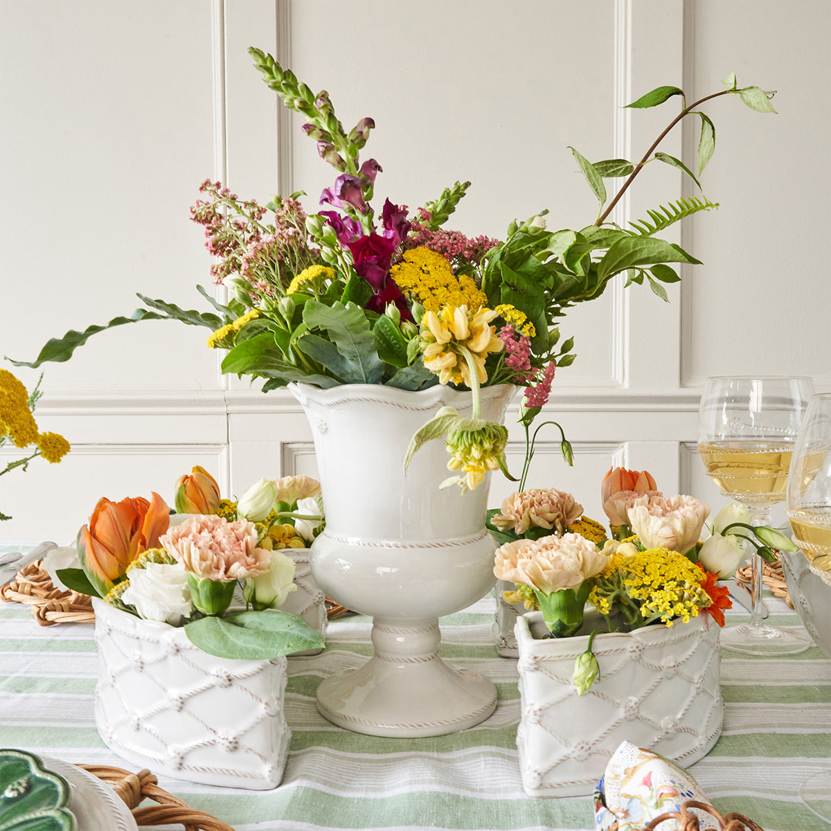 Berry & Thread Petite Parterre Garden 8" Vase - Whitewash