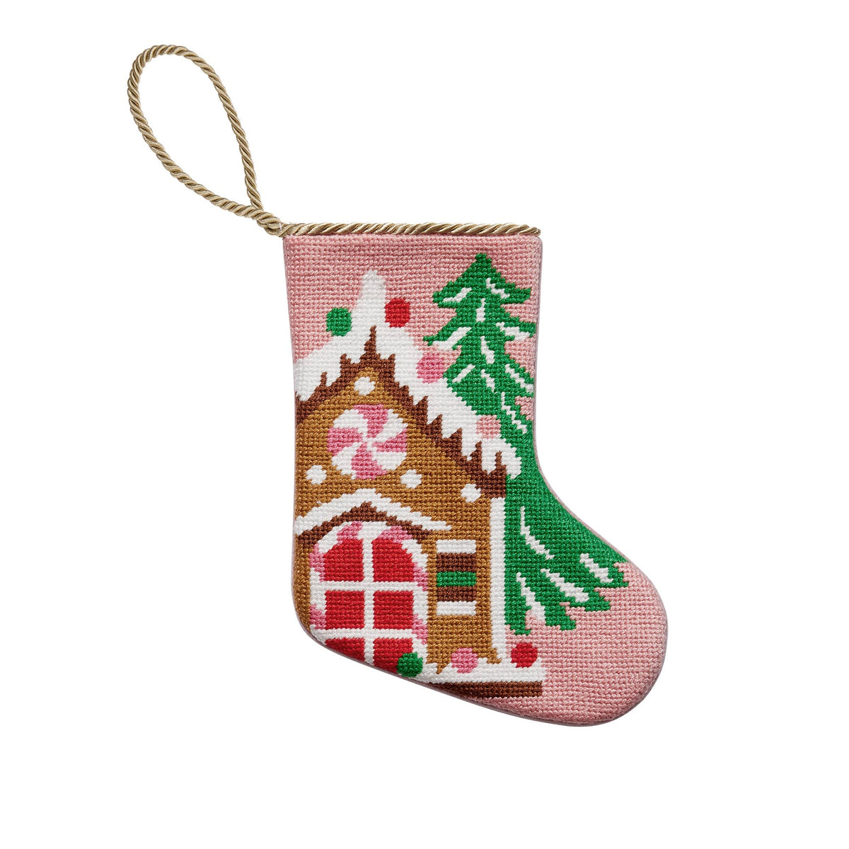 Gingerbread House Embroidered Mini Stocking