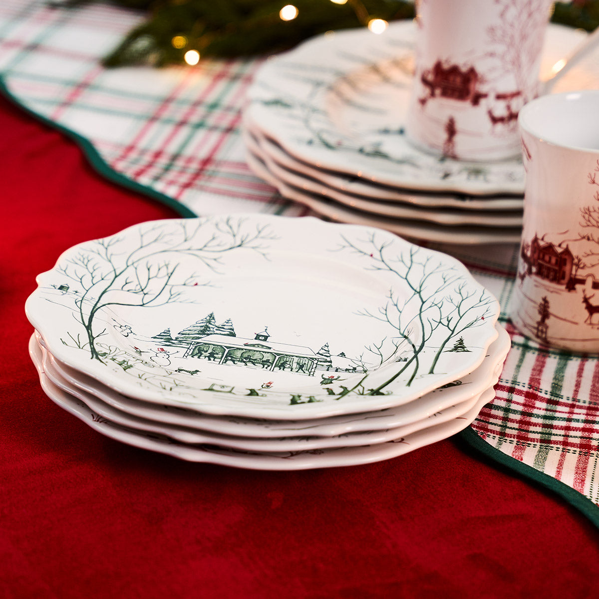 Country Estate Winter Frolic Dessert/Salad Plate, Evergreen - Juliska