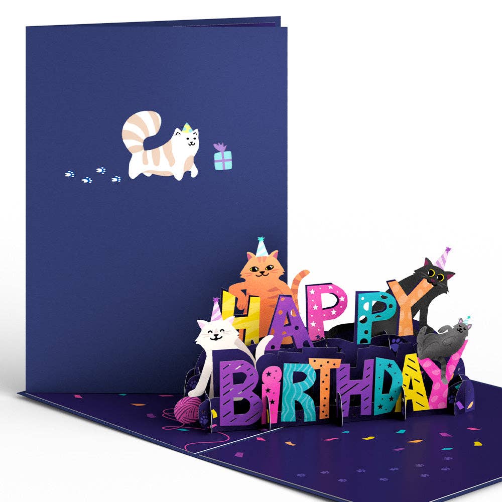 Playful Cats Birthday Pop-Up Card 5in x 7in
