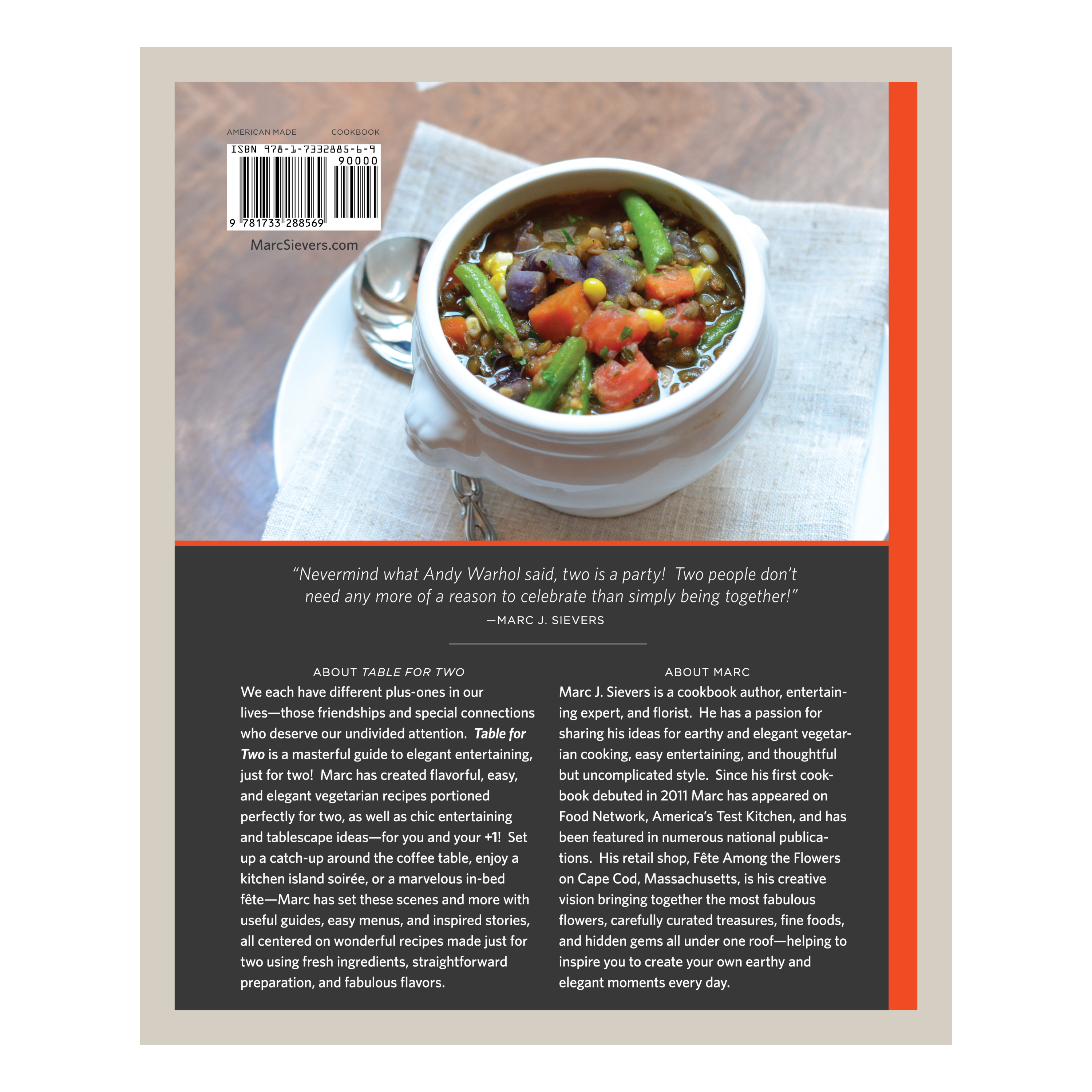 Table for Two: Cooking & Entertaining for You and Your +1 by Marc J. Sievers (Signed by the Author)