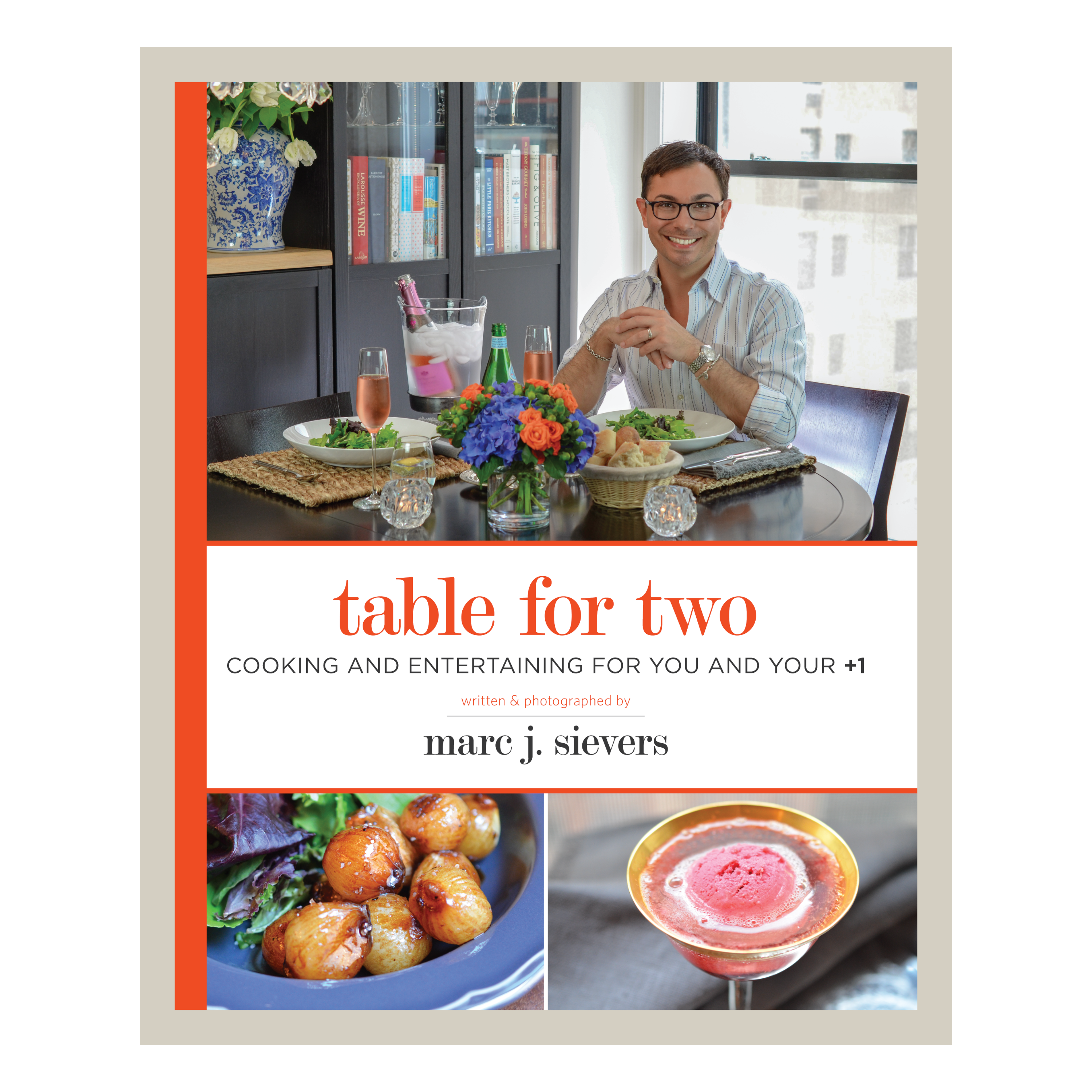 Book cover of 'Table for Two' with the author Marc J. Sievers sitting at a dining table.