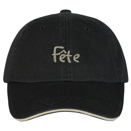 Fête Cap, Noir (Embroidered Fête Whimsy Logo, One Size)