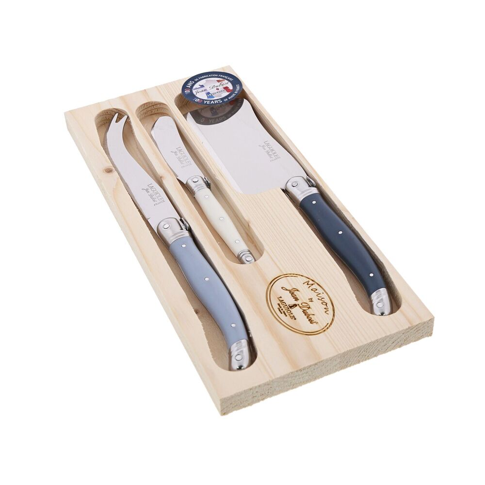 Cheese Knife Set, Atelier Blue (3-Piece) - Jean Dubost Laguiole