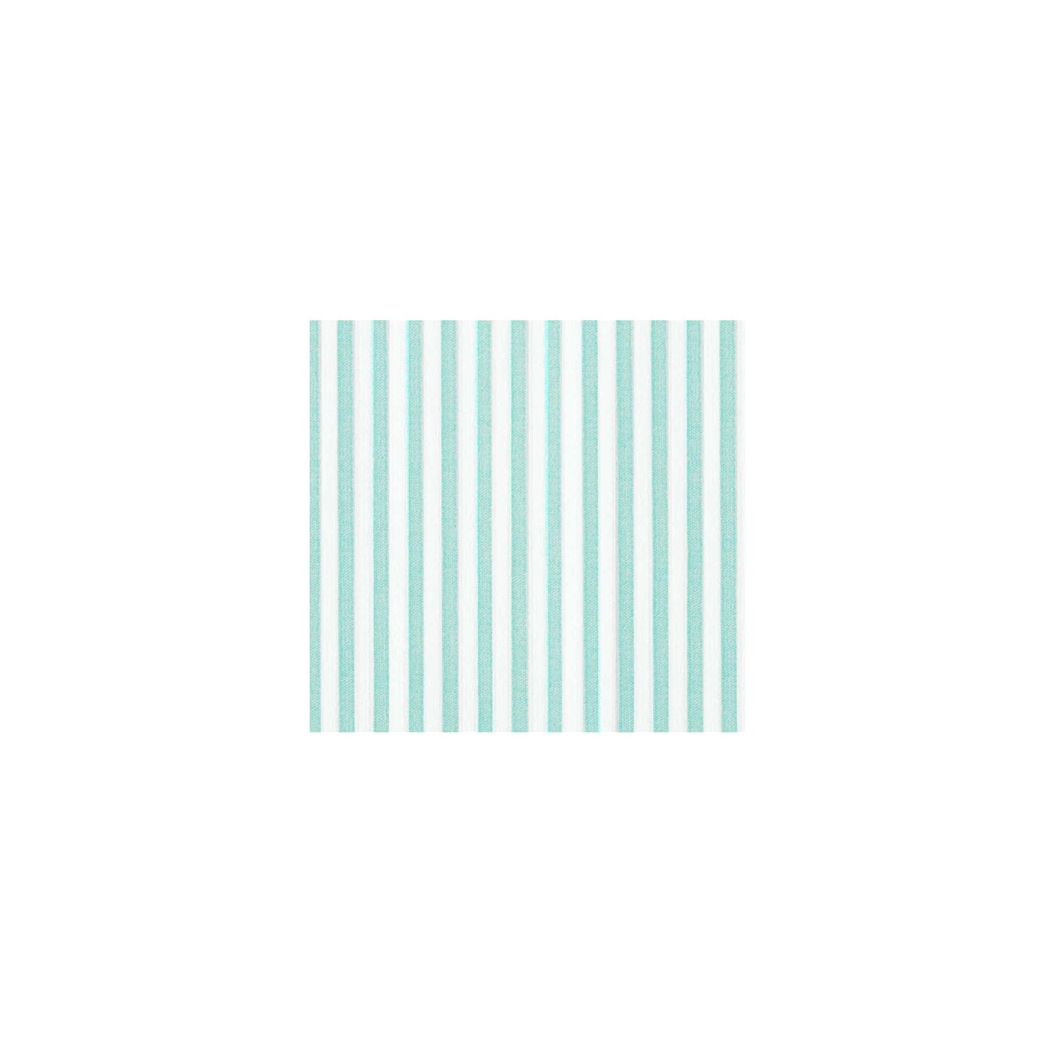 Aqua Capri Papersoft cocktail napkin by Vietri — aqua ticking stripe on white