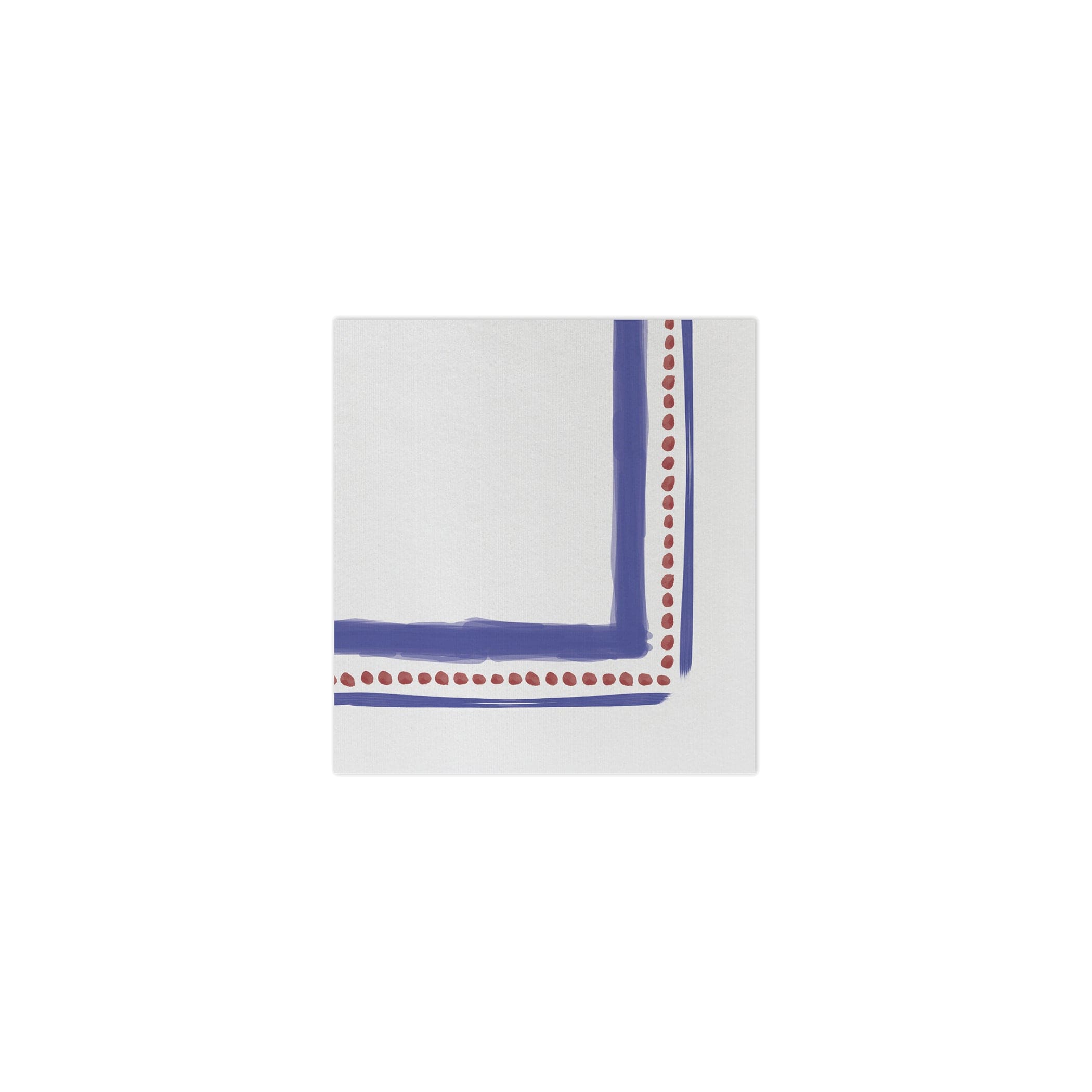 Blue Campagna Papersoft cocktail napkin by Vietri — cobalt painted border with terracotta dots