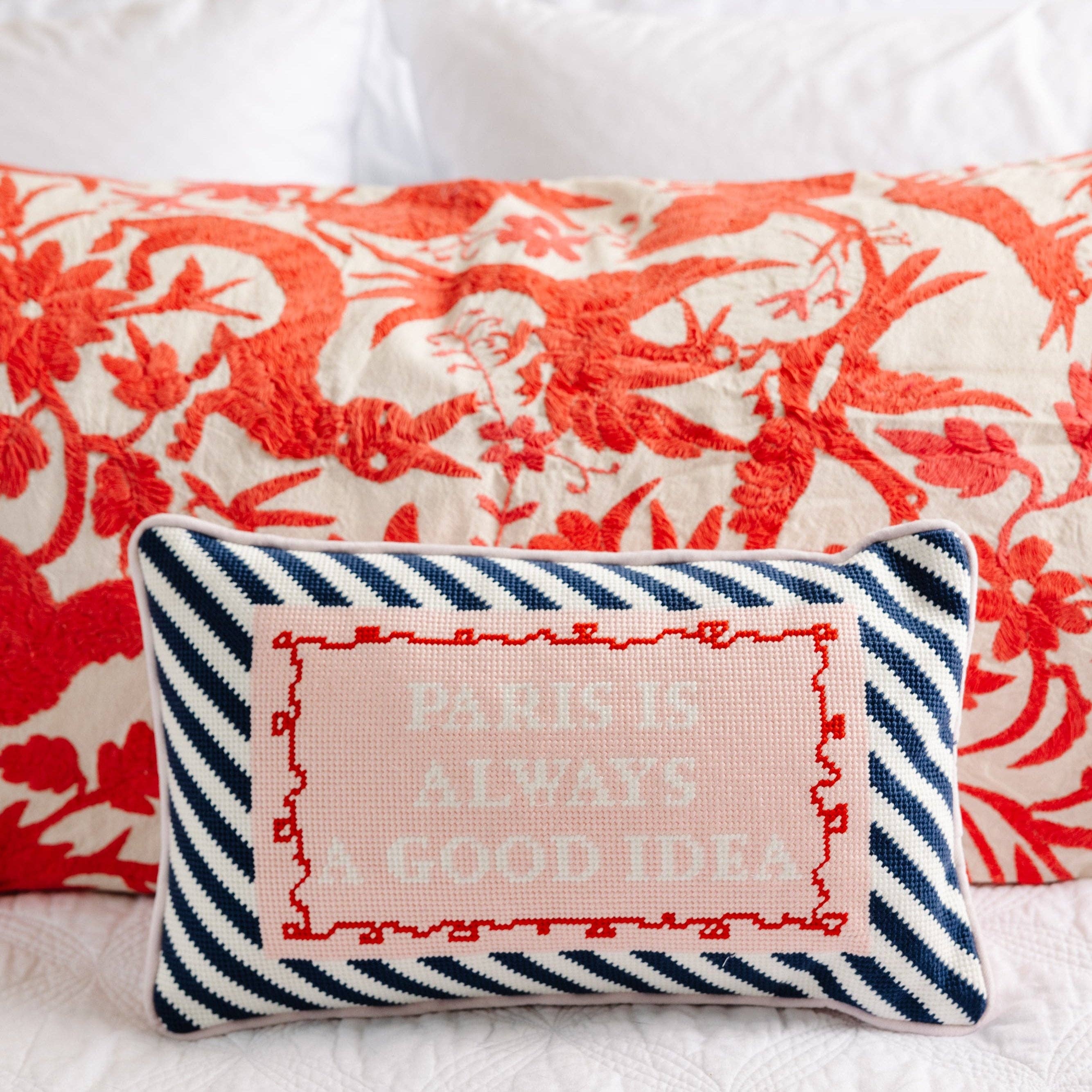 Pillow, 'Paris Is Always...' Needlepoint - Furbish Studio