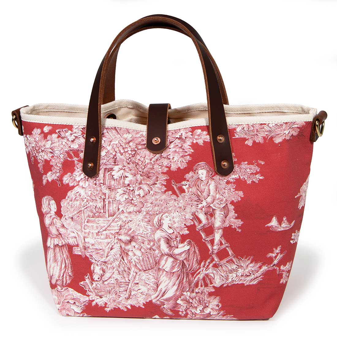 Vintage Scarlet Toile Mini Tote - General Knot & Co.