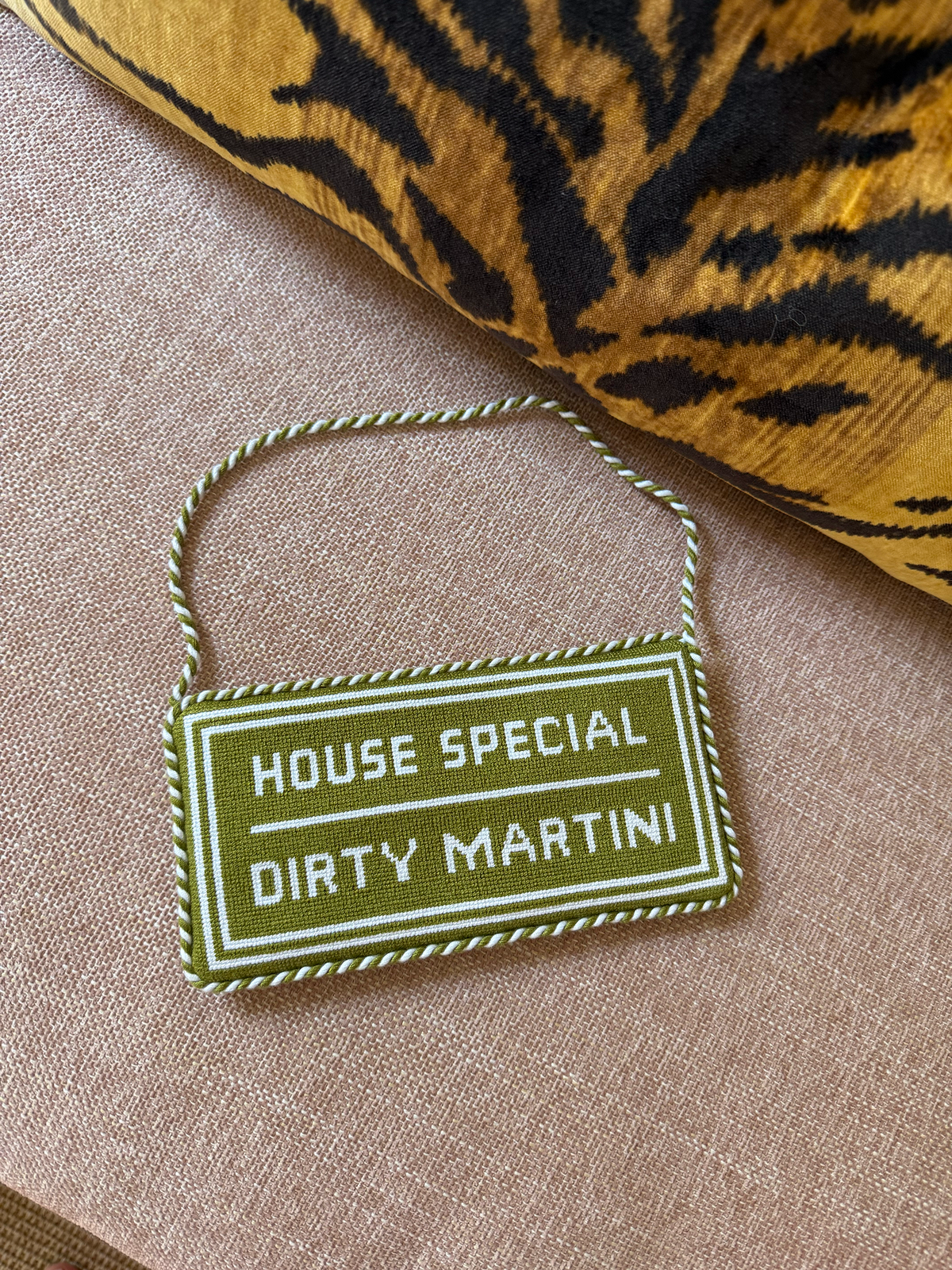 House Special Dirty Martini Needlepoint Sign - House of Gleason
