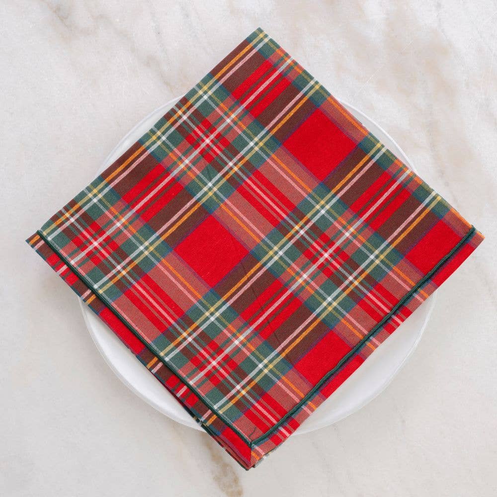 Tartan Red Italian Cotton Napkins, Set of 4 - Arte Italica