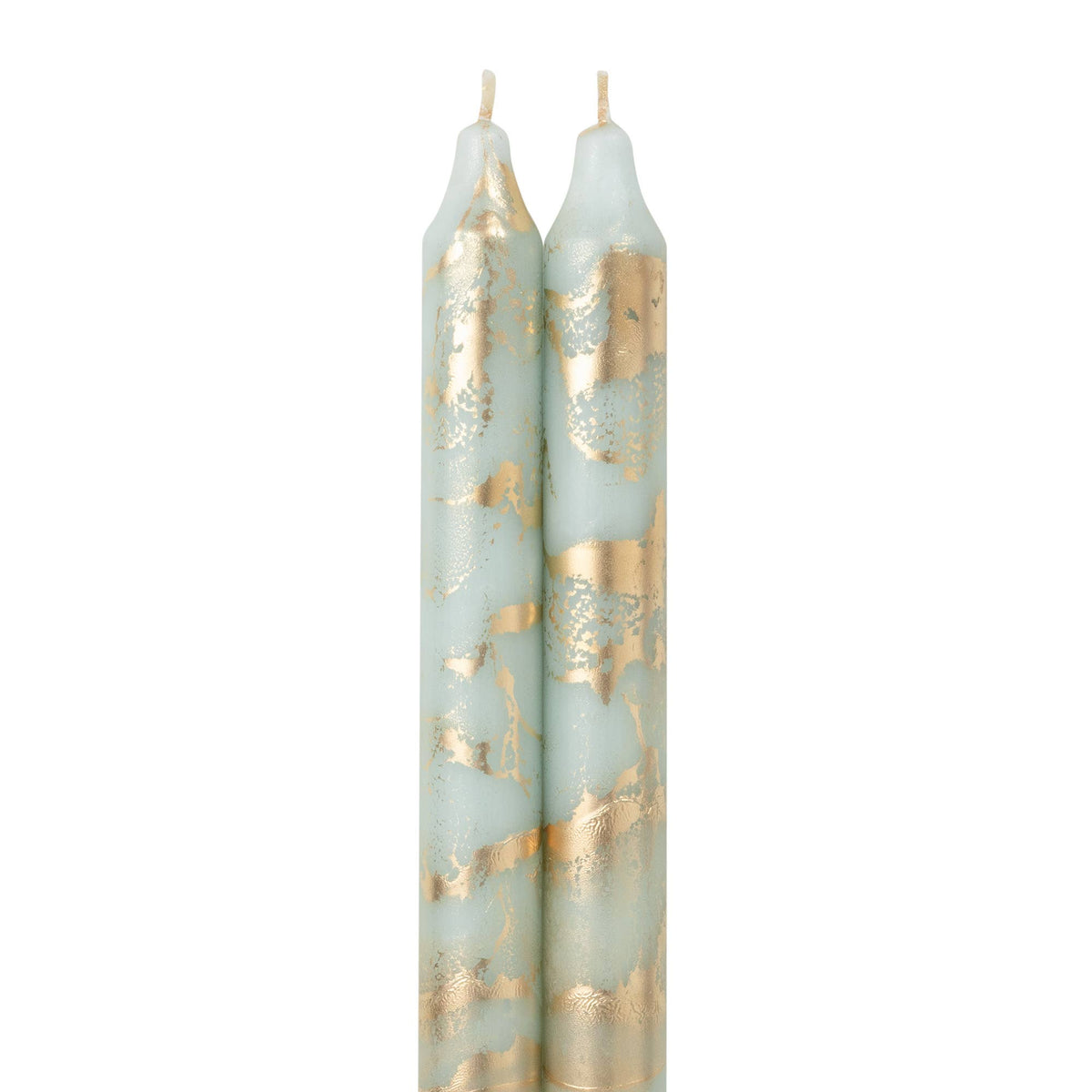 Taper Candles, Hunter Green with Gold - 12in (2 tapers)