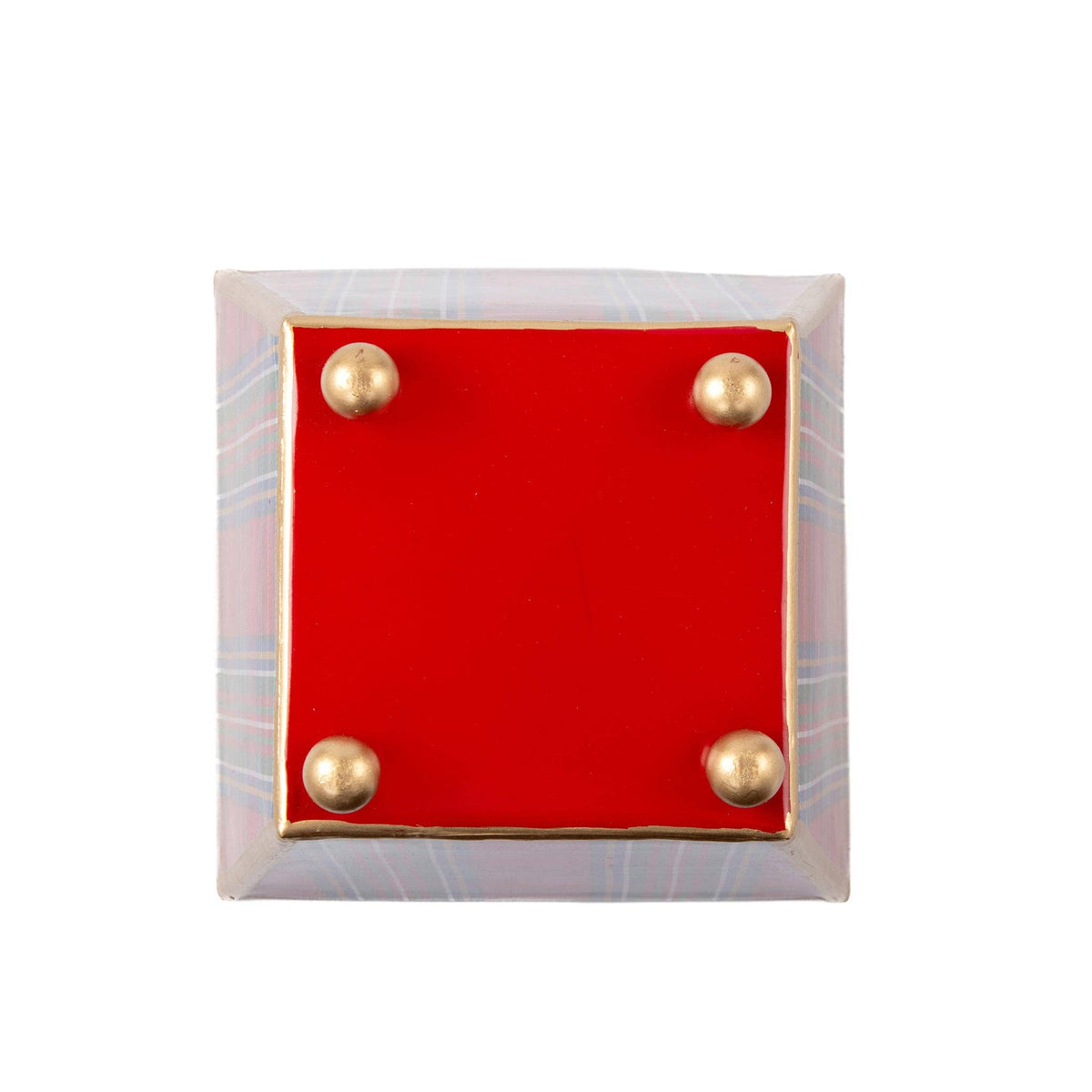 Cachepot, Tartan Plaid Enameled Square Planter - Jaye's Studio (4in)