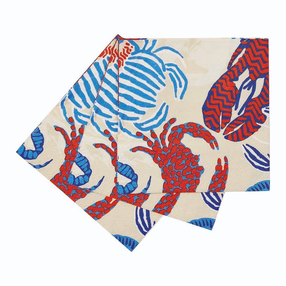 Cocktail Napkins, Sandy Claws (5in sq / 20-count)