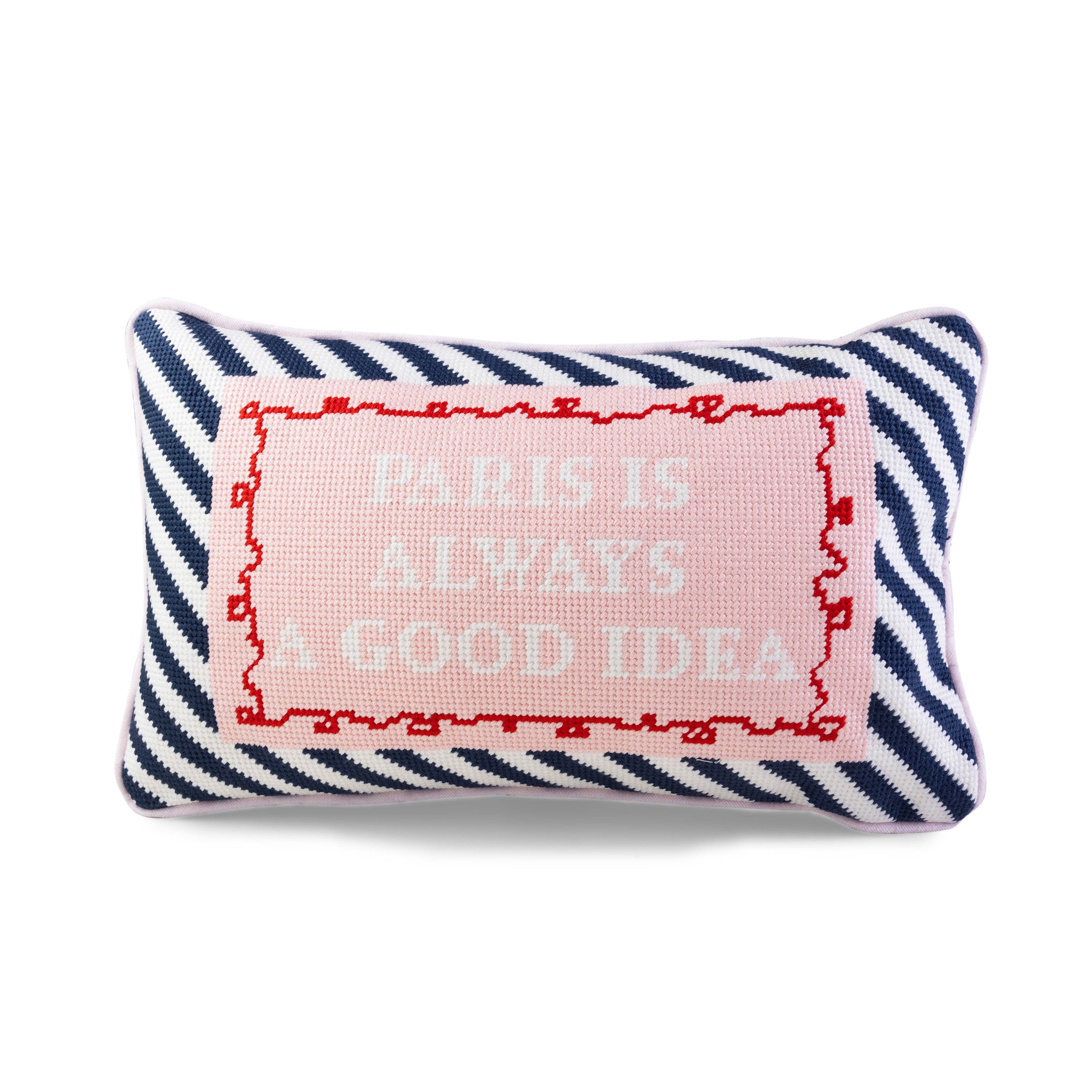 Pillow, 'Paris Is Always...' Needlepoint - Furbish Studio