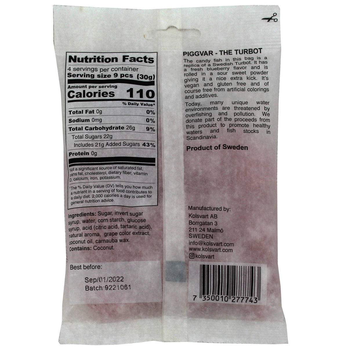 Sour Blueberry Swedish Fish - Kolsvart