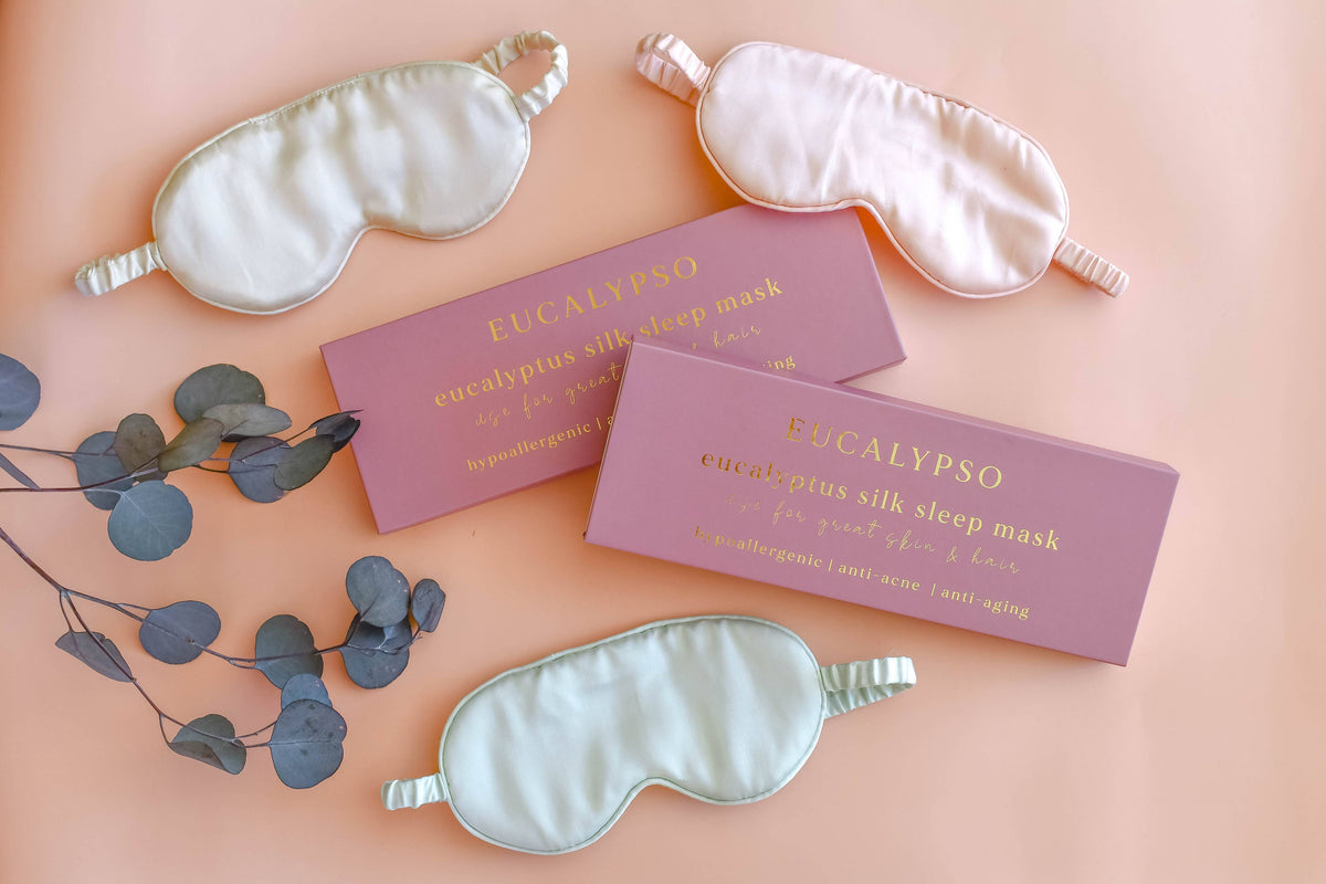 Beige Eucalyptus Silk Sleep Mask