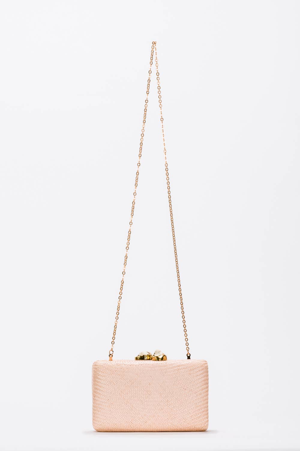 Jen White Stones Clutch, Toast - Kayu