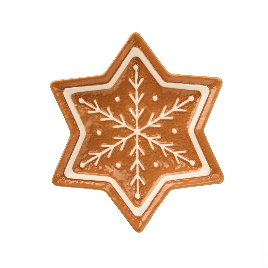 Gingerbread Star Ceramic Plate - Godinger (5.6in x 6.5in)