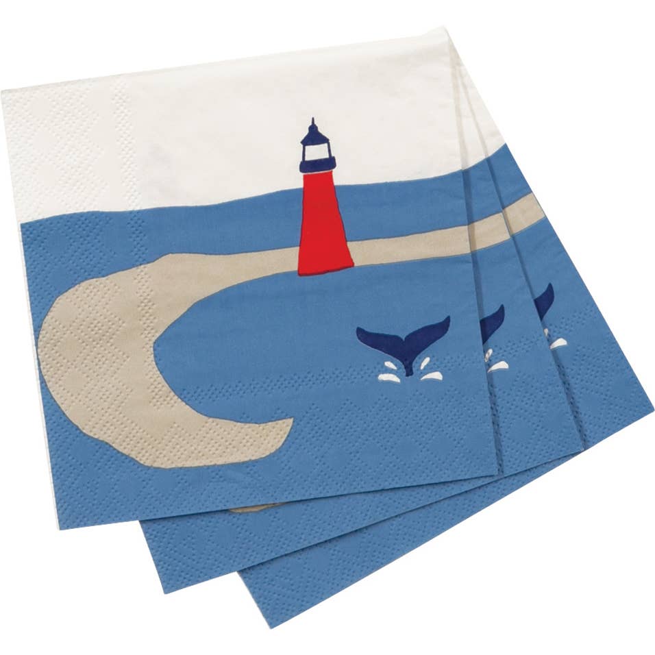 Cocktail Napkins, Seaside Lighthouse, (5in sq / 20-count)