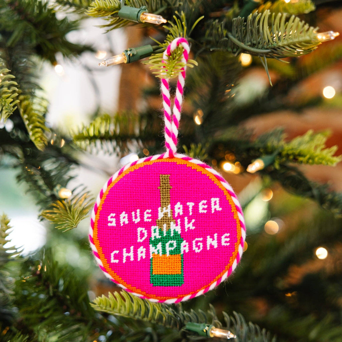 Save Water Needlepoint Ornament - Furbish Studios