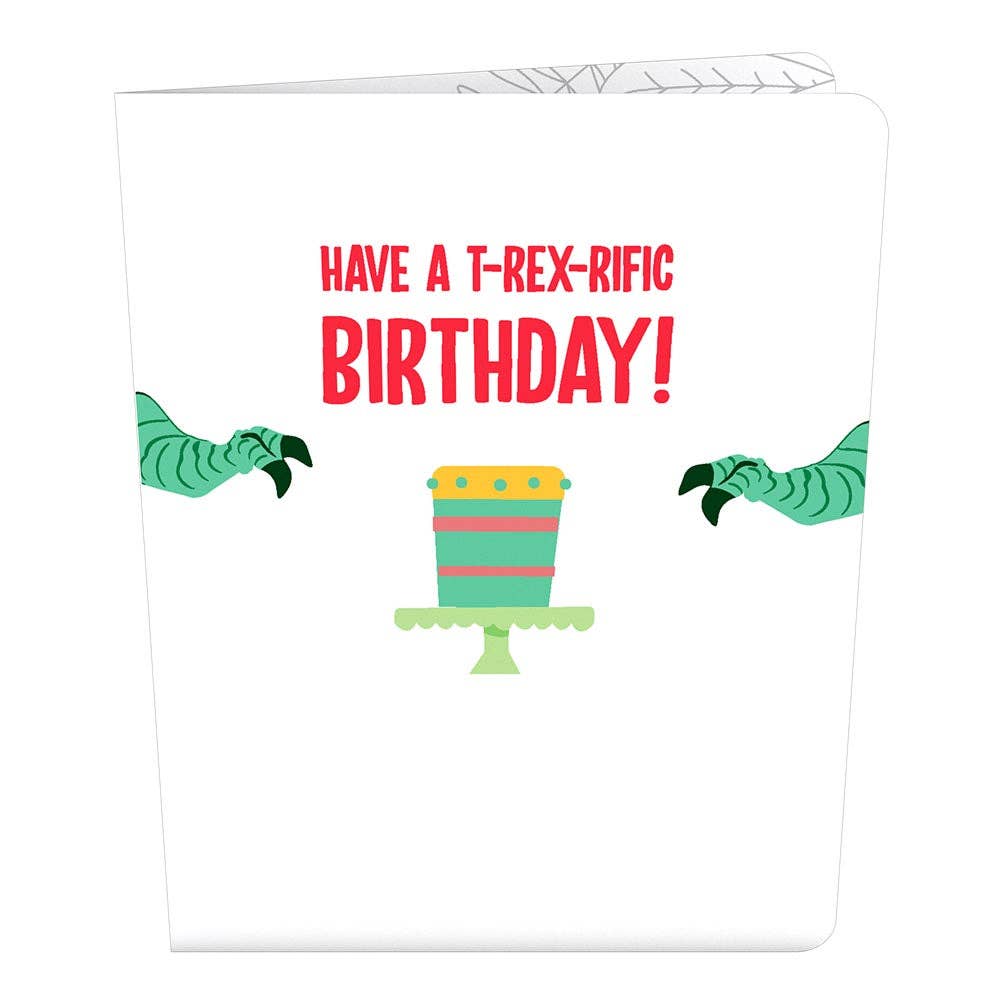 Playpop Card 4.5in x 5.9in T-Rex Birthday, Pop-Up Card