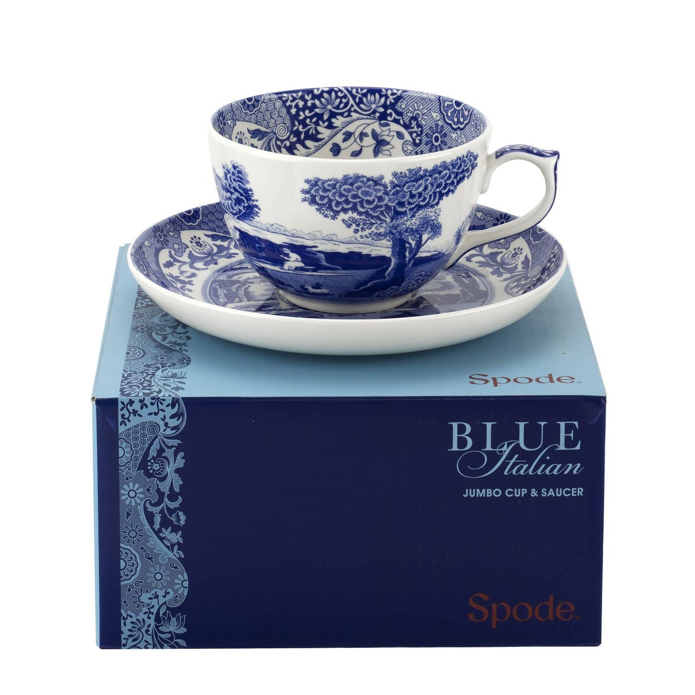 Blue Italian Jumbo Cup & Saucer (Boxed Set) - Spode (20oz)