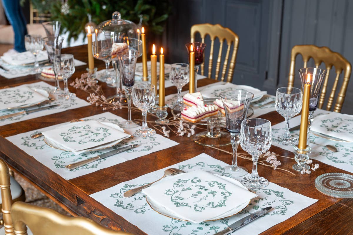 Régence Vert Dinner Napkin - Françoise Paviot