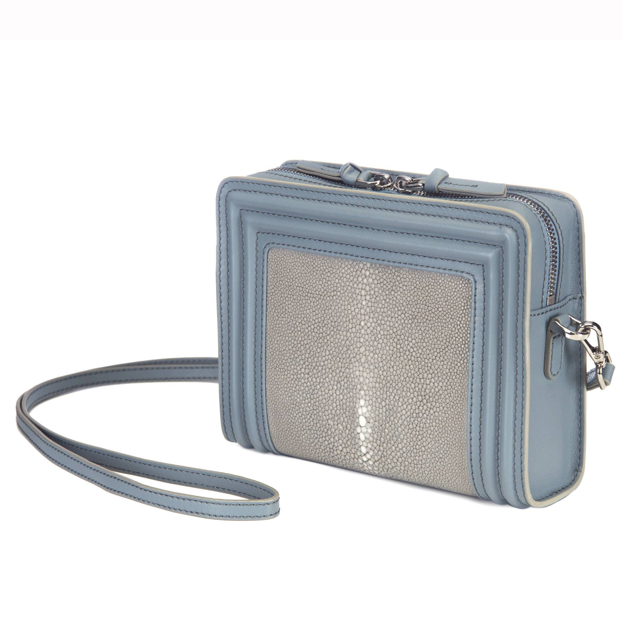 Blue & Gray Nora Zip Cross Body - Vivo