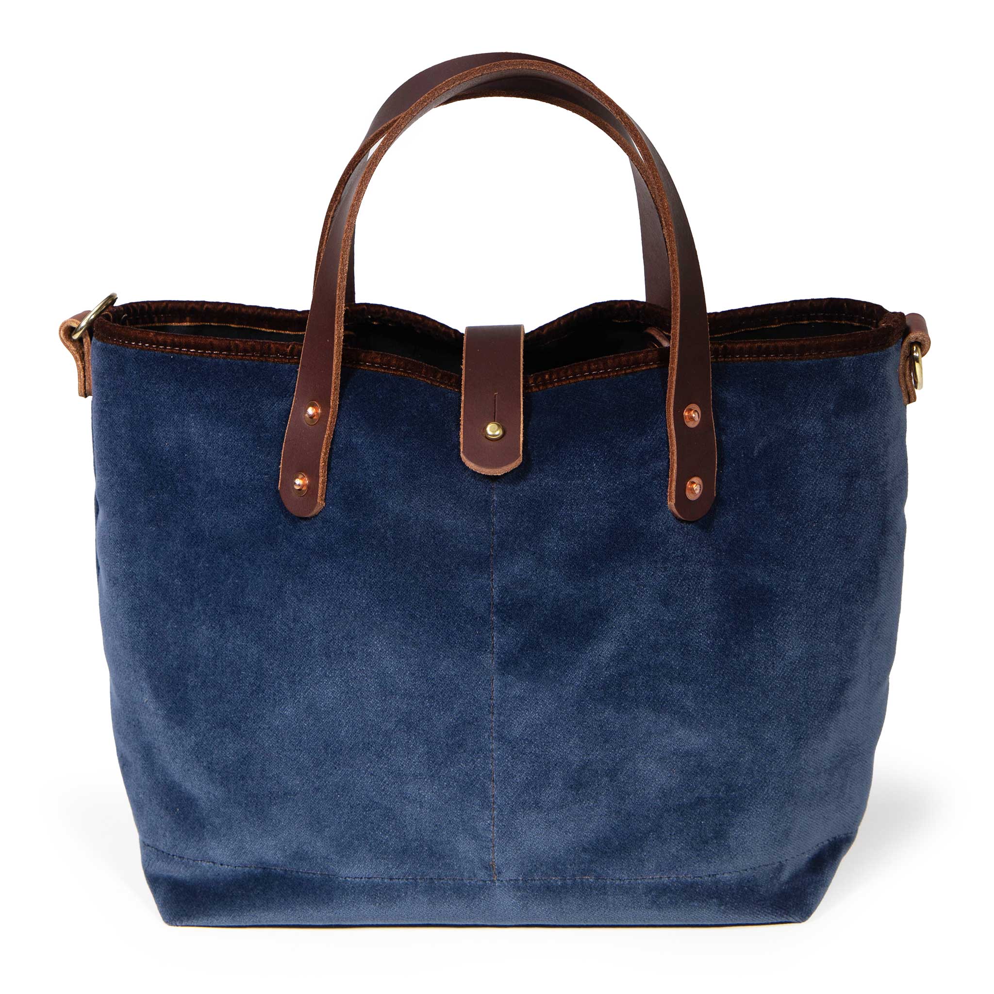 Luxe Velvet Mini Tote, Cadet Blue