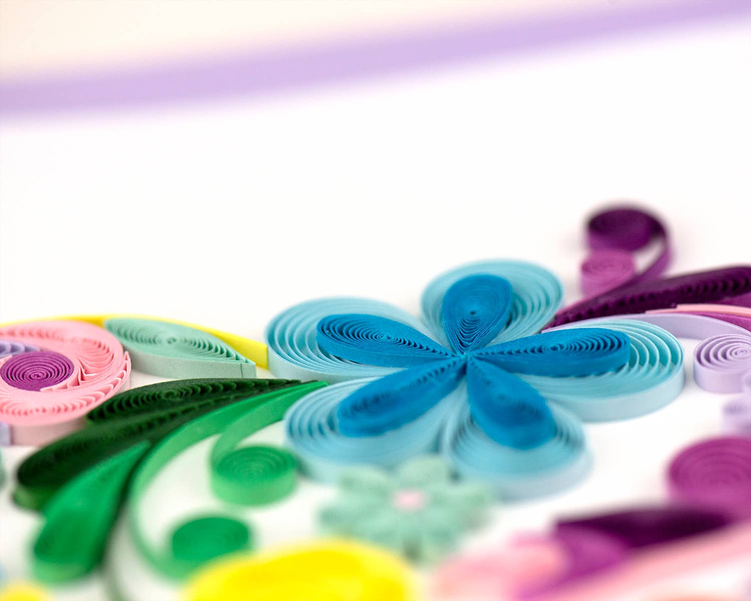 Floral Rainbow Heart - Quilling Card (6in sq, hand-made with envelope)