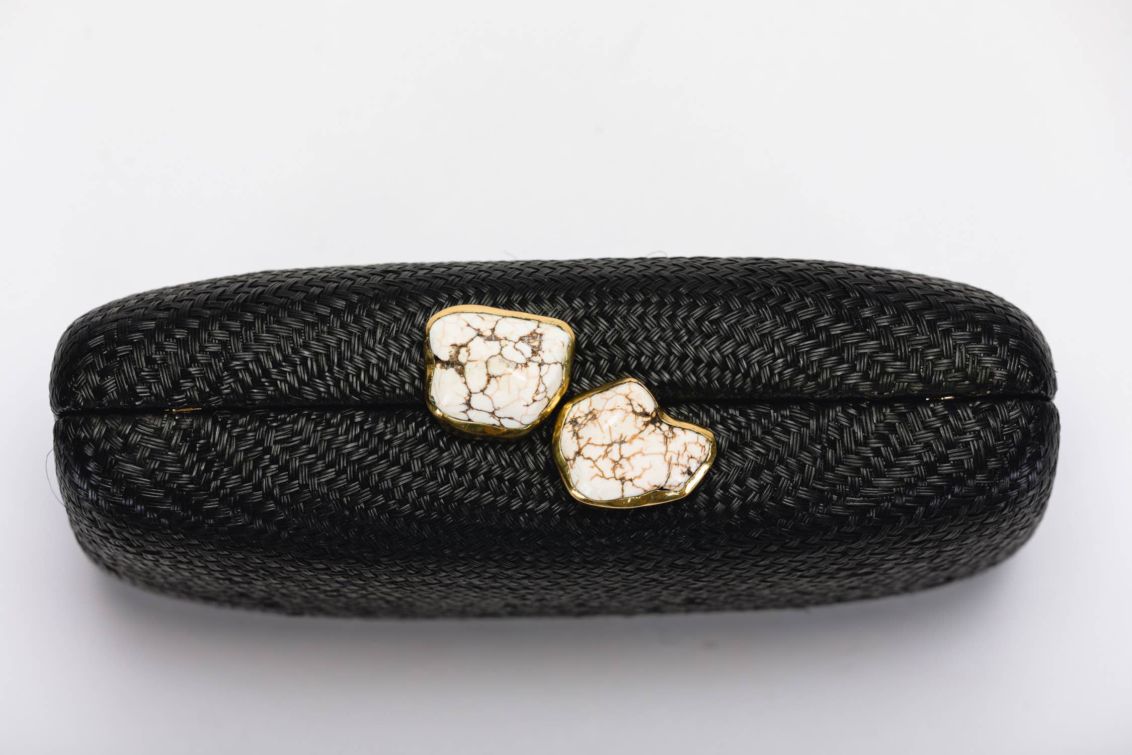 Jen White Stones Clutch, Black - Kayu