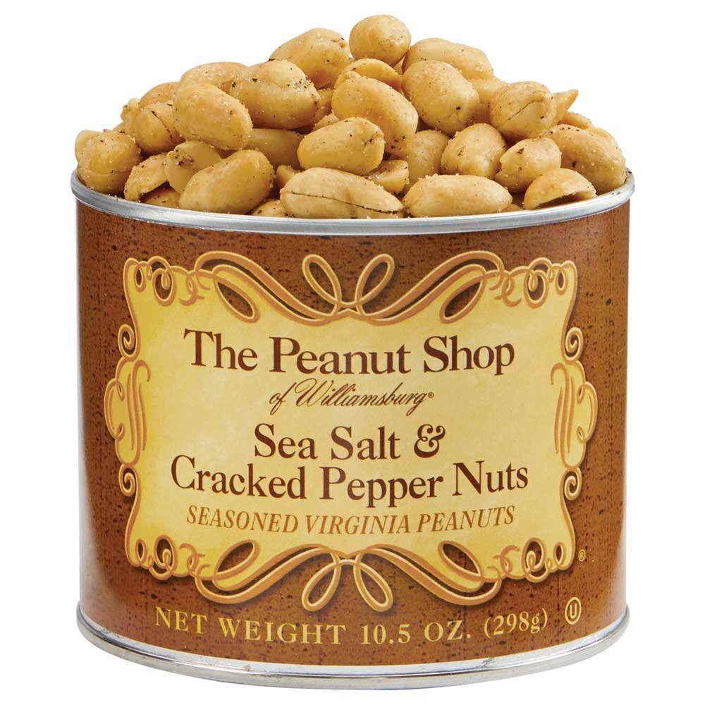Sea Salt & Cracked Pepper Seasoned Peanuts - The Peanut Shop of Williamsburg (10.5oz / 300g)
