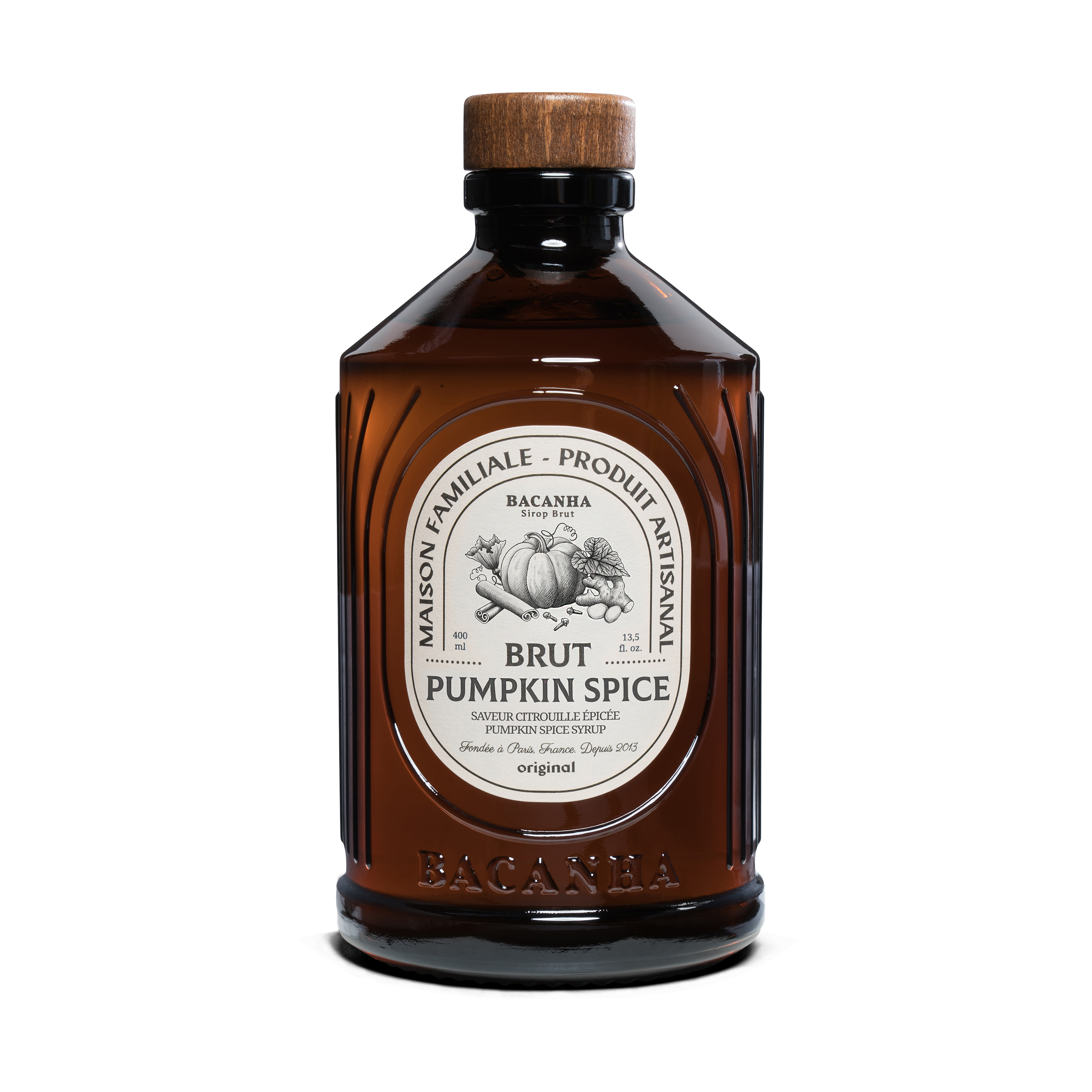 Organic Pumpkin Spice Syrup - Bacanha France ( 13.5oz / 400ml)
