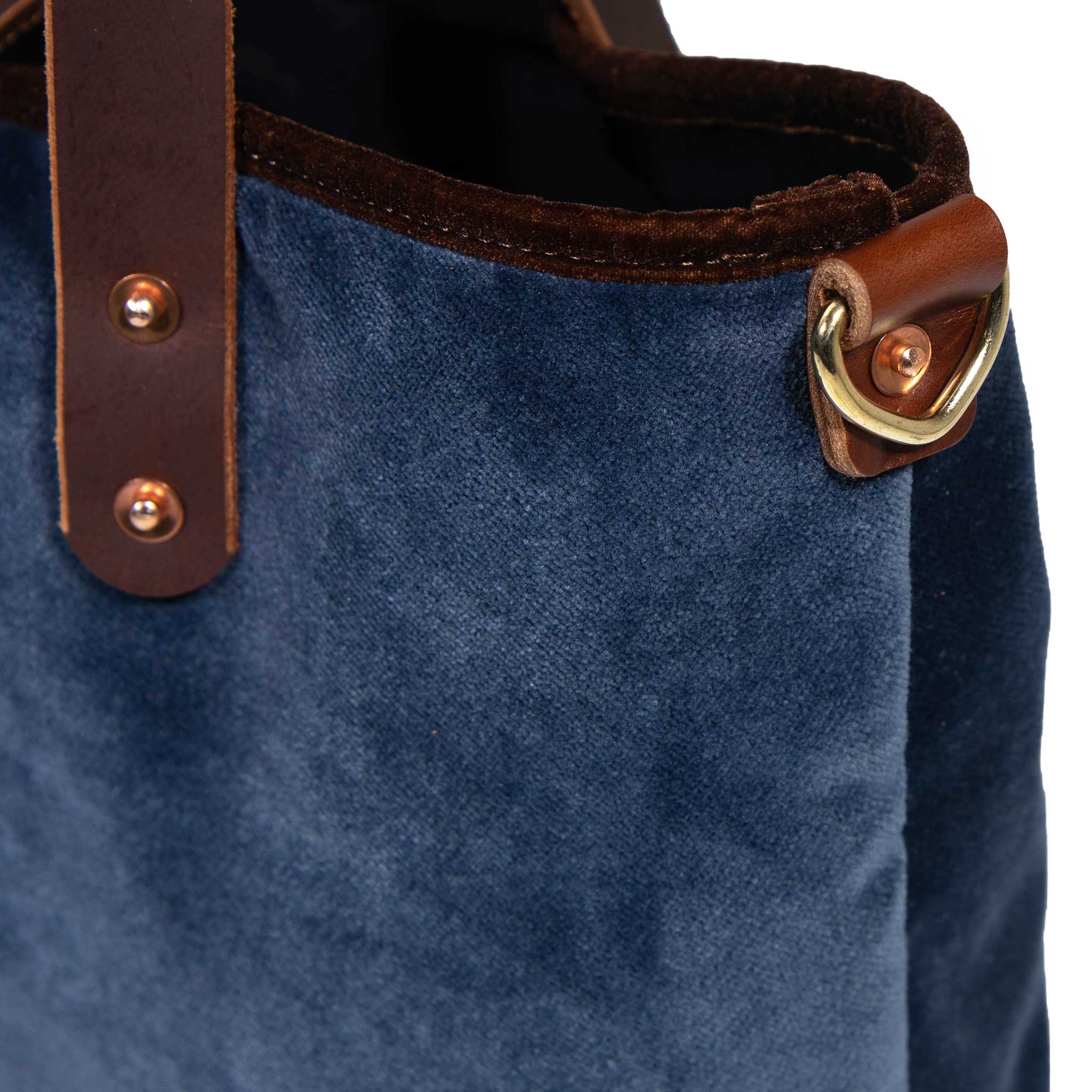 Luxe Velvet Mini Tote, Cadet Blue